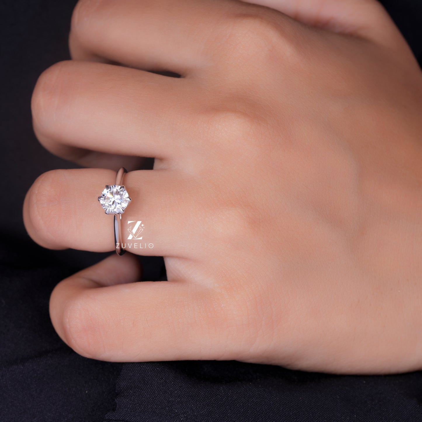 Round Moissanite Solitaire Ring
