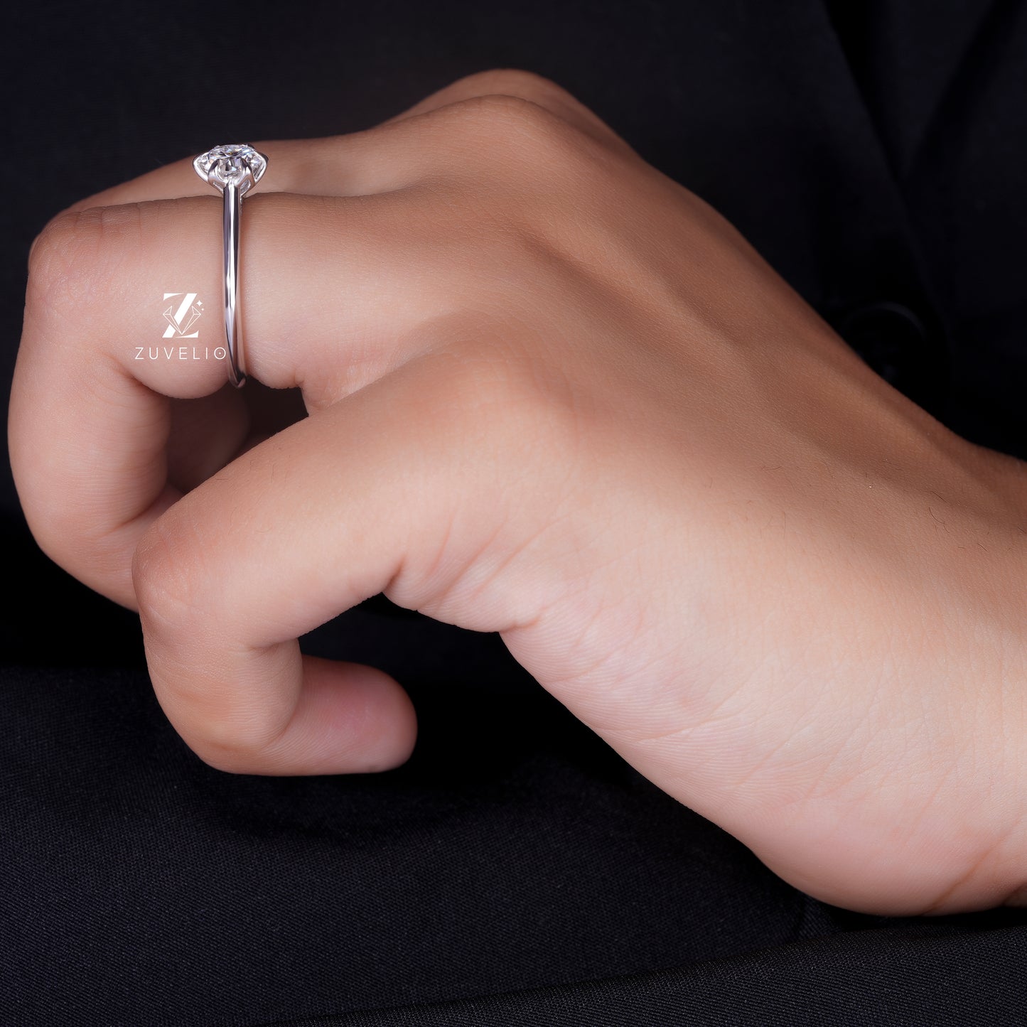 Round Moissanite Solitaire Ring