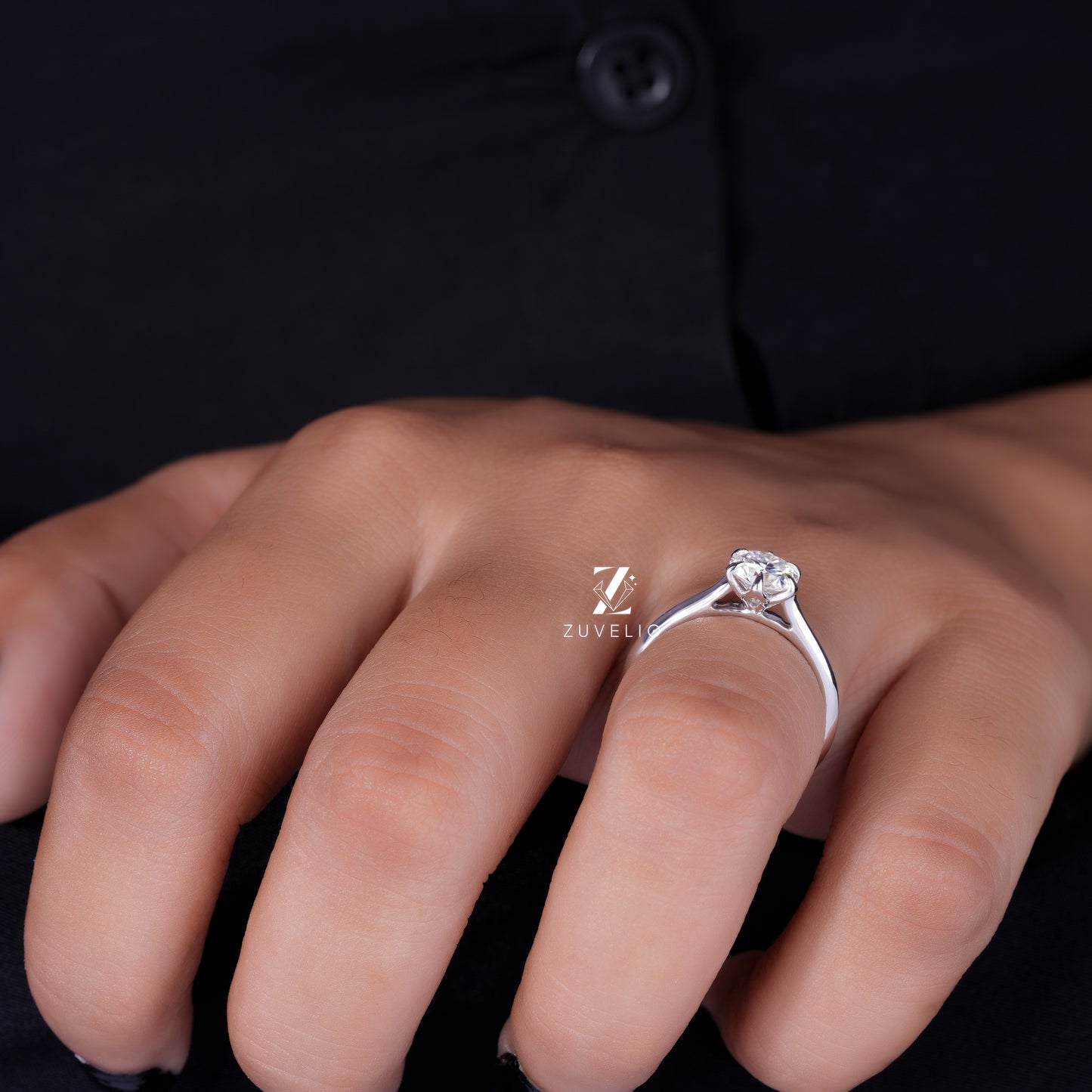 Round Moissanite Solitaire Ring