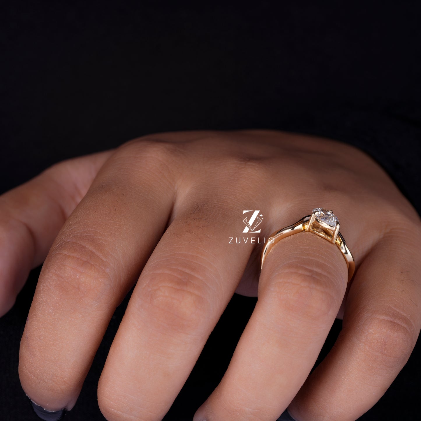 Pear Cut Lab Diamond Ring