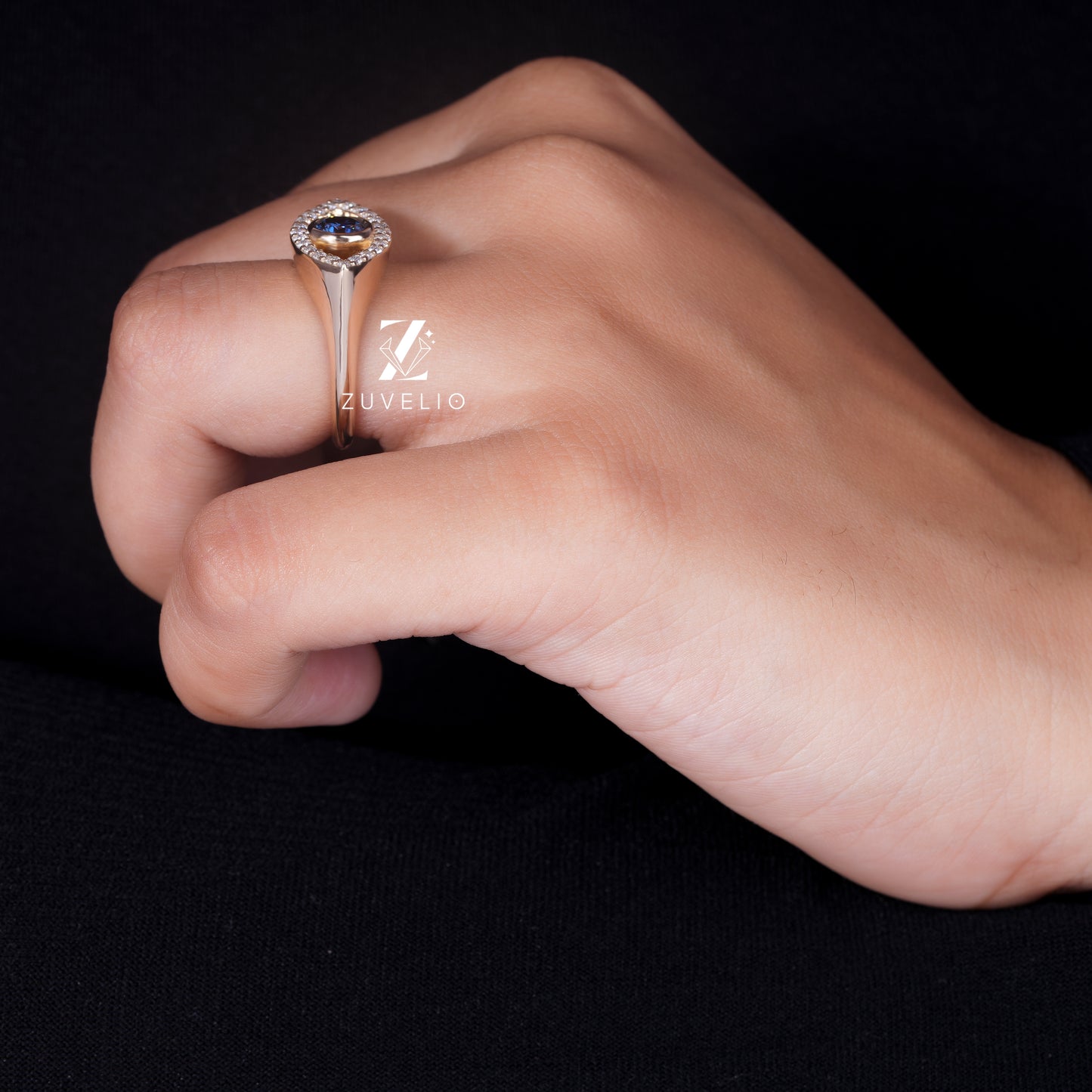 Round Moissanite Evil Eye Ring