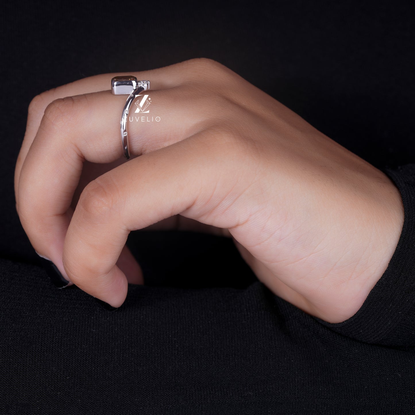 Emerald Cut Champagne Ring