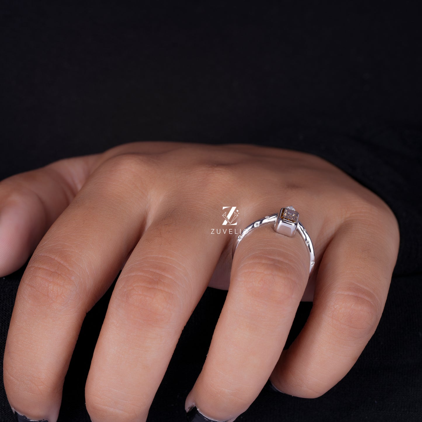 Emerald Cut Champagne Ring