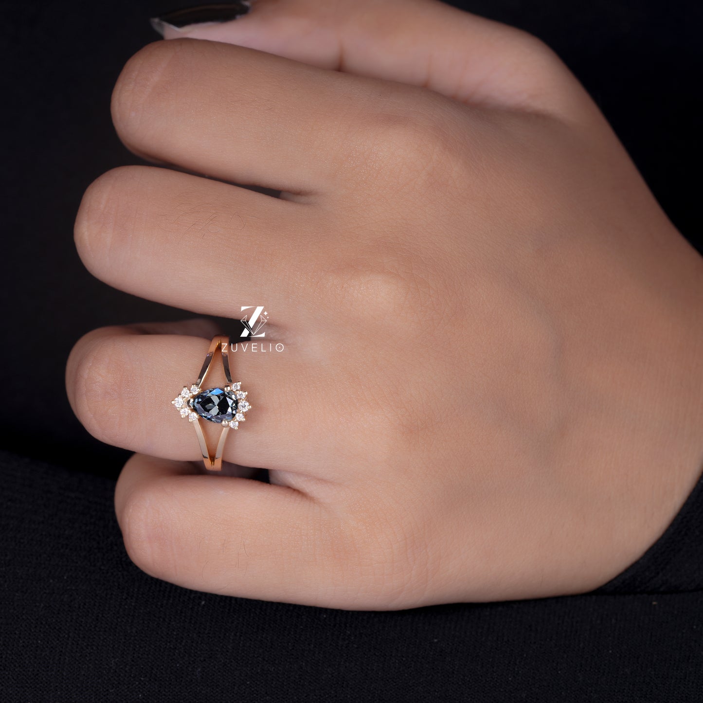 Split Shank Pear Ring