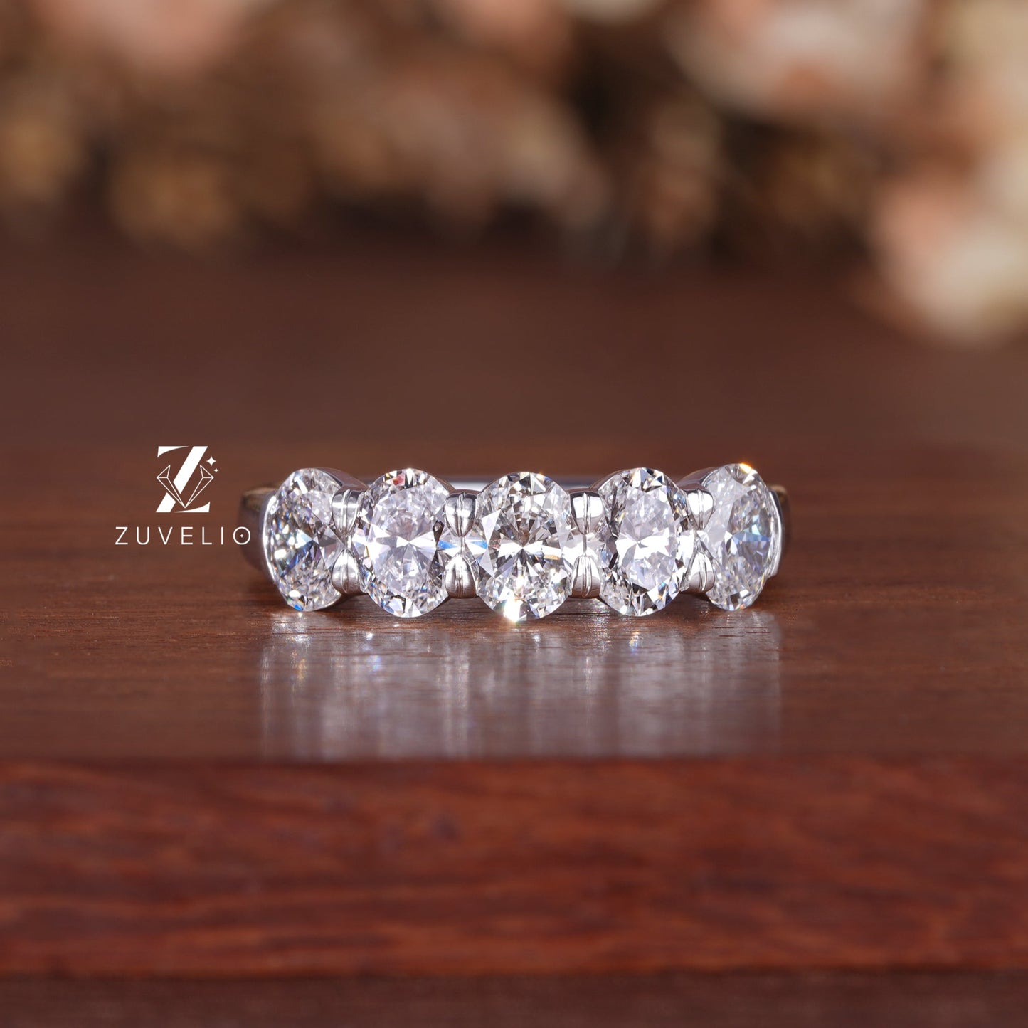 Oval Prong Diamond Band