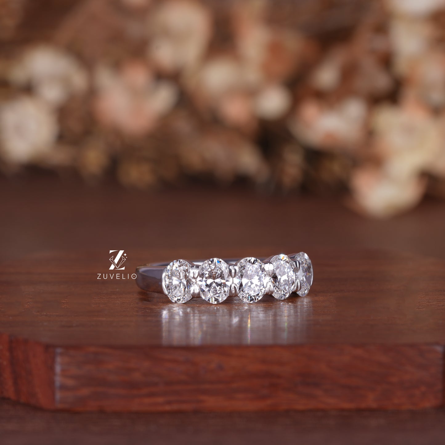 Oval Prong Diamond Band