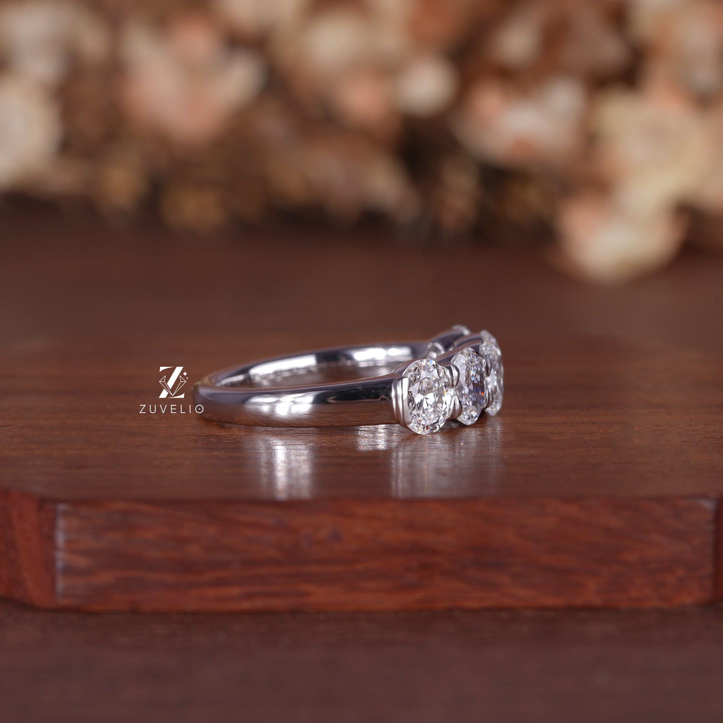 Oval Prong Diamond Band
