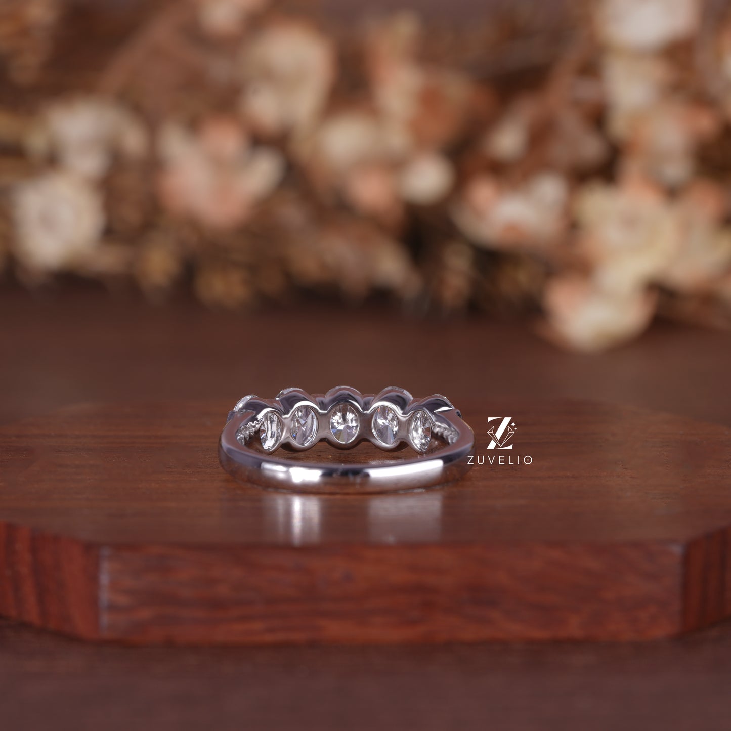 Oval Prong Diamond Band