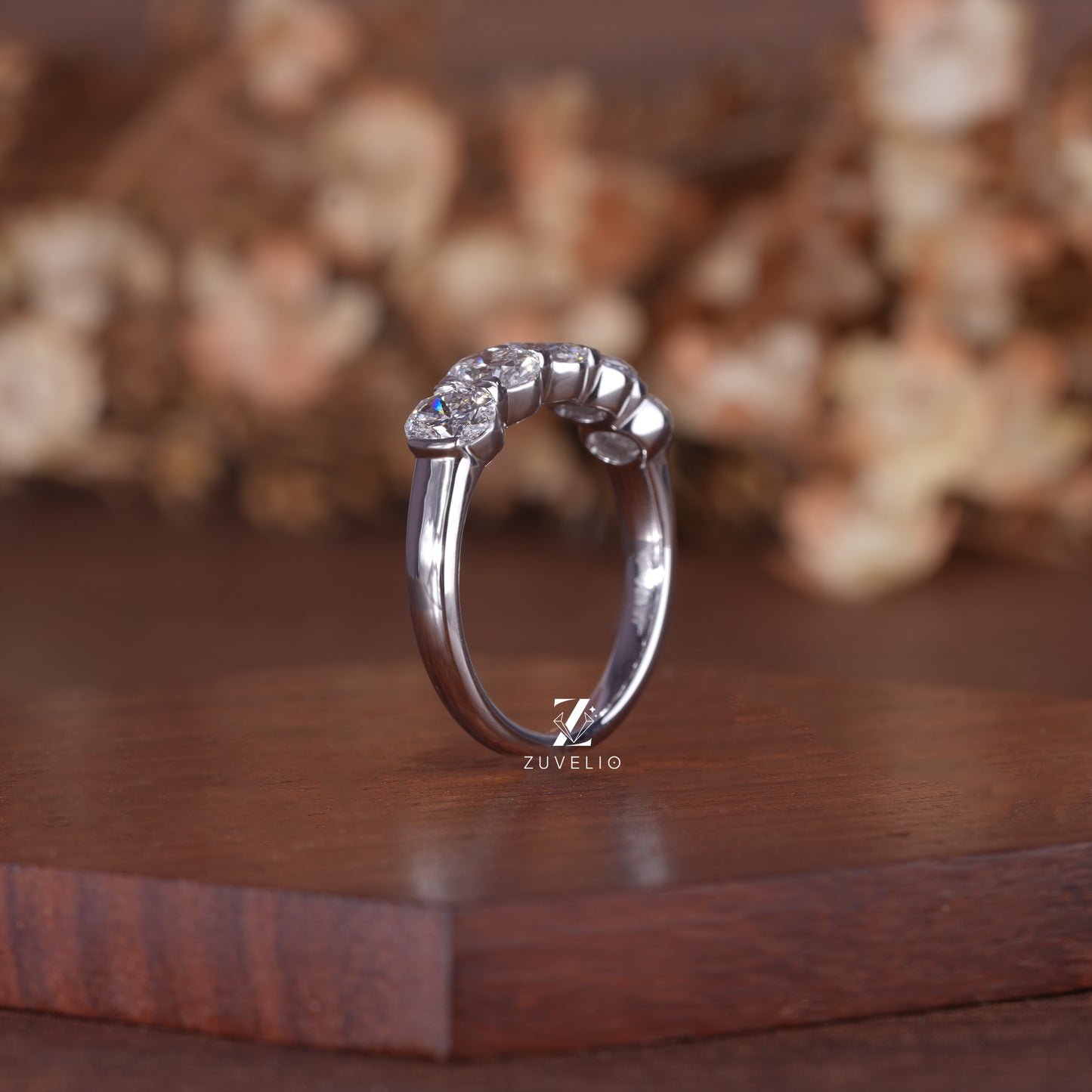 Oval Prong Diamond Band