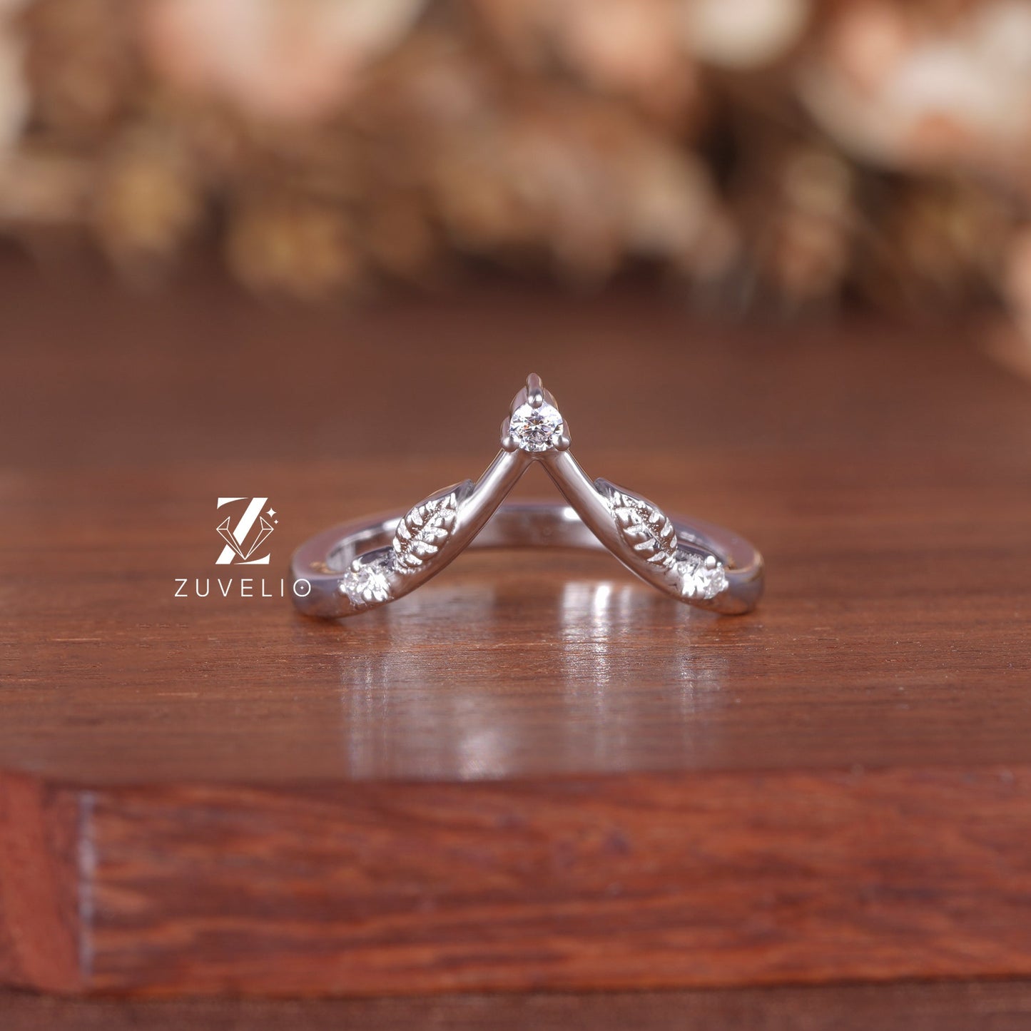 V Shank Moissanite Band