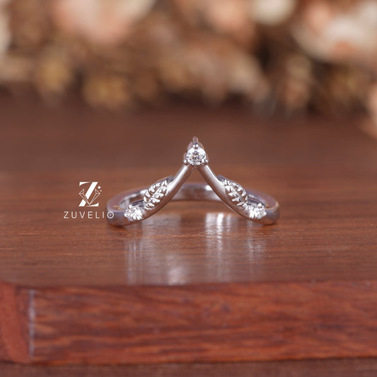 V Shank Moissanite Band