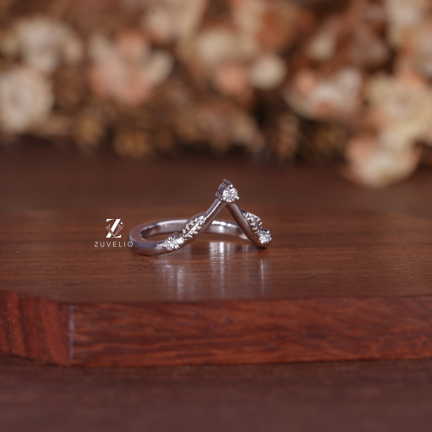 V Shank Moissanite Band