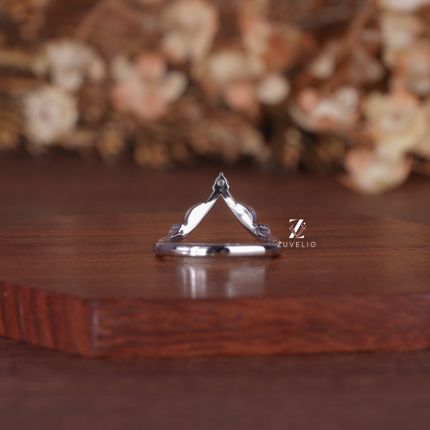 V Shank Moissanite Band