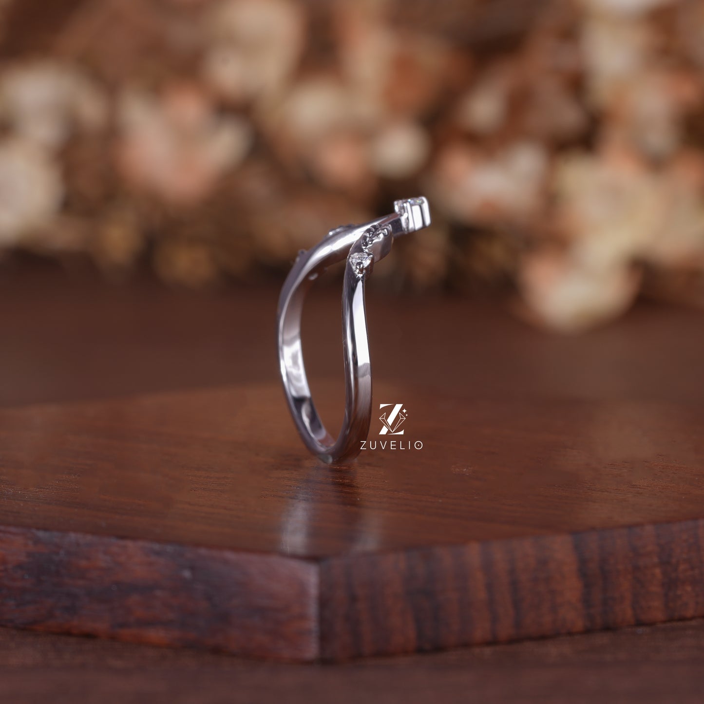 V Shank Moissanite Band