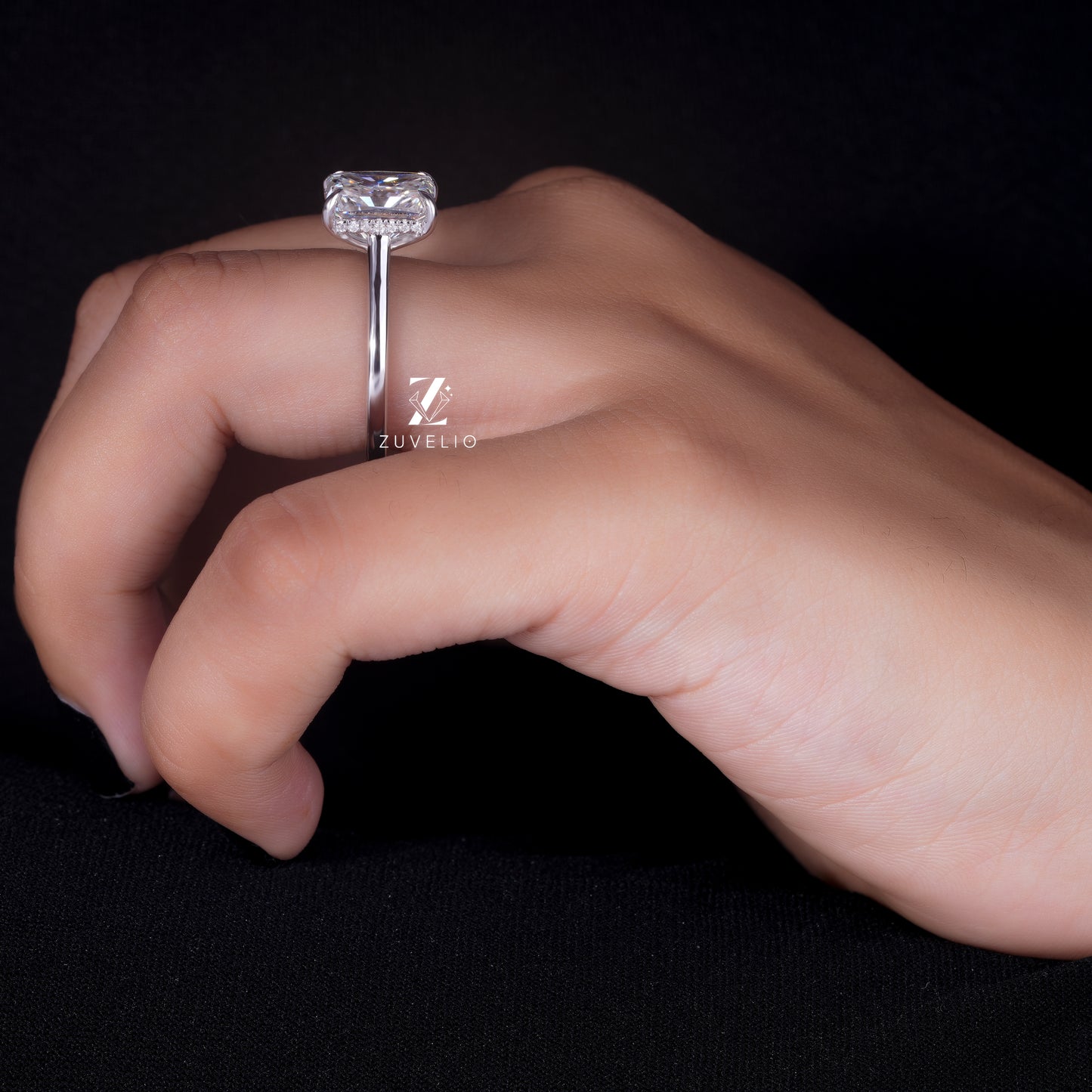 Radiant Hidden Halo Ring