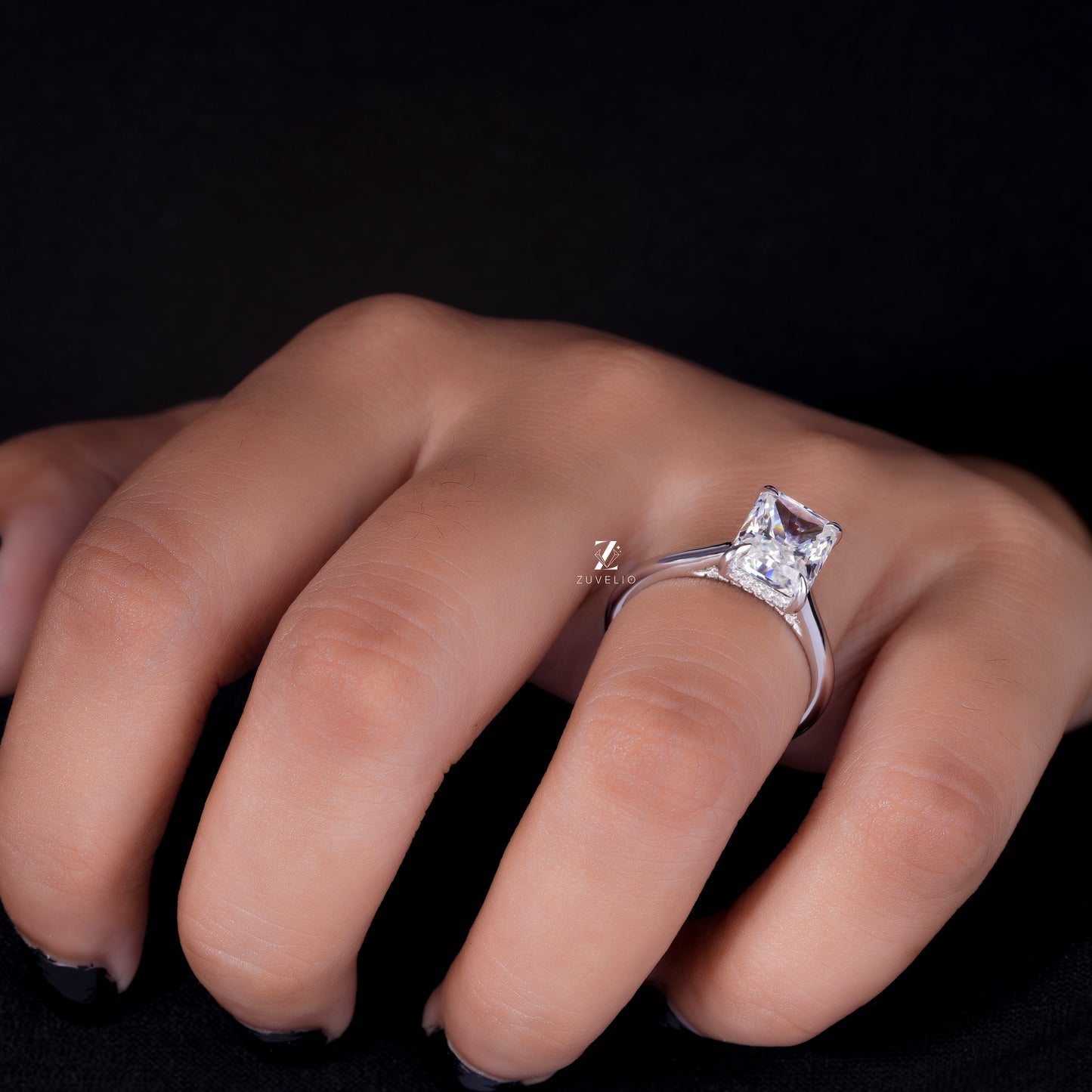 Radiant Hidden Halo Ring