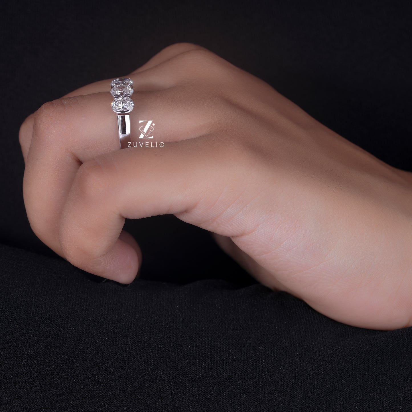 Oval Prong Diamond Band