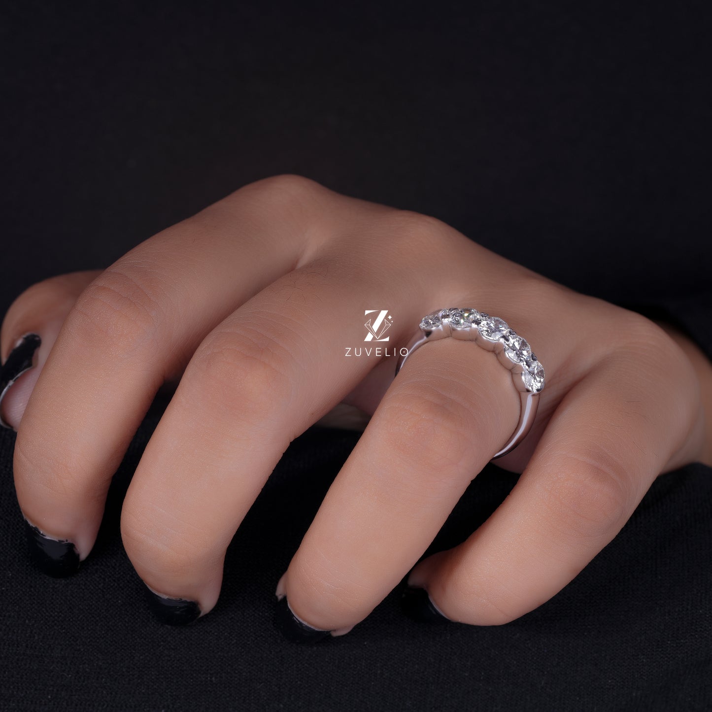 Oval Prong Diamond Band