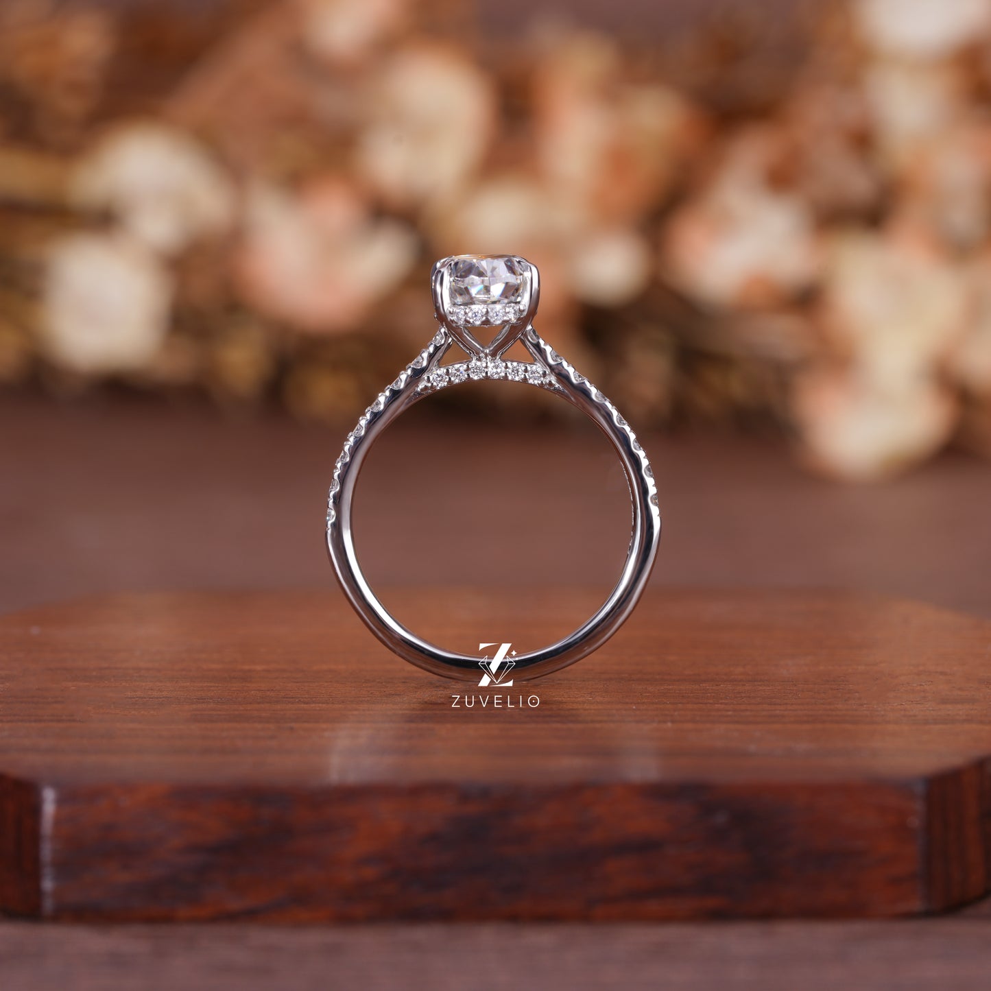 Oval Hidden Halo Ring