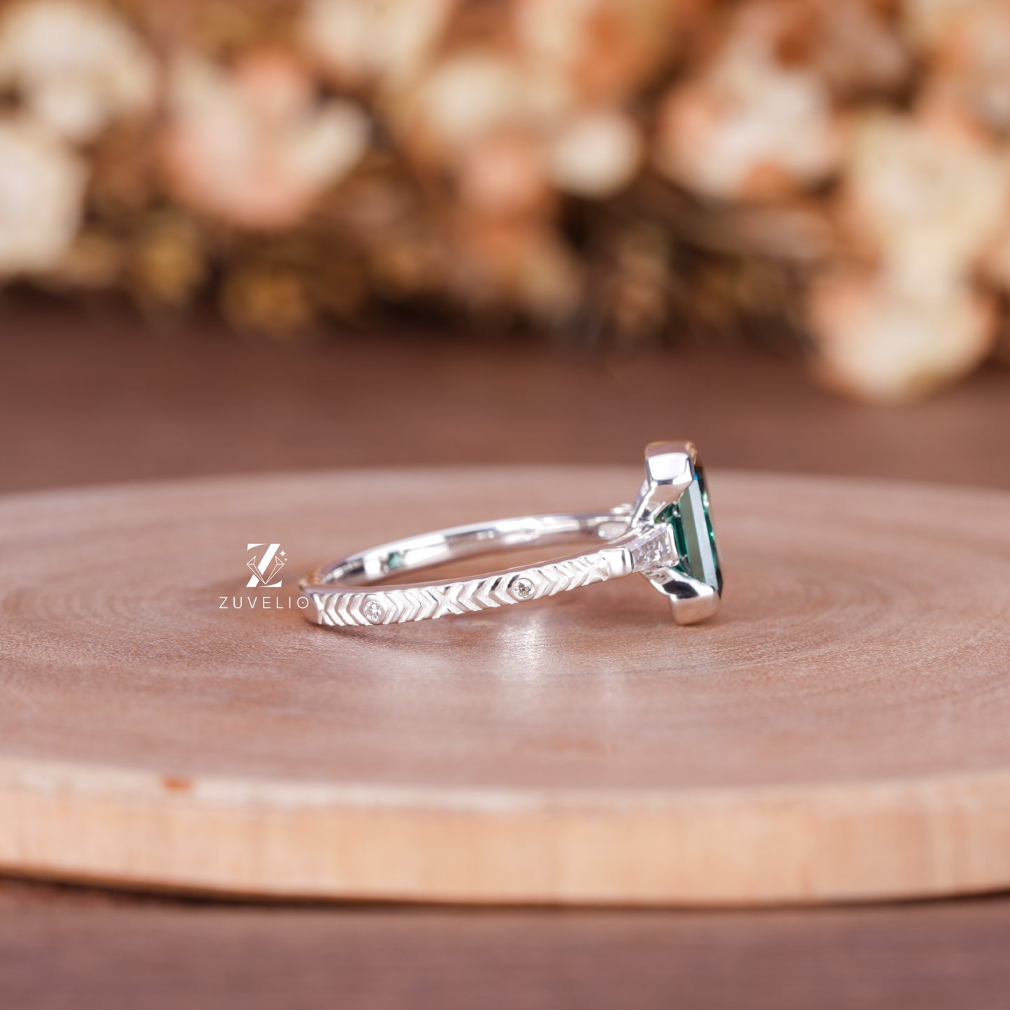 Emerald Criss Cut Ring