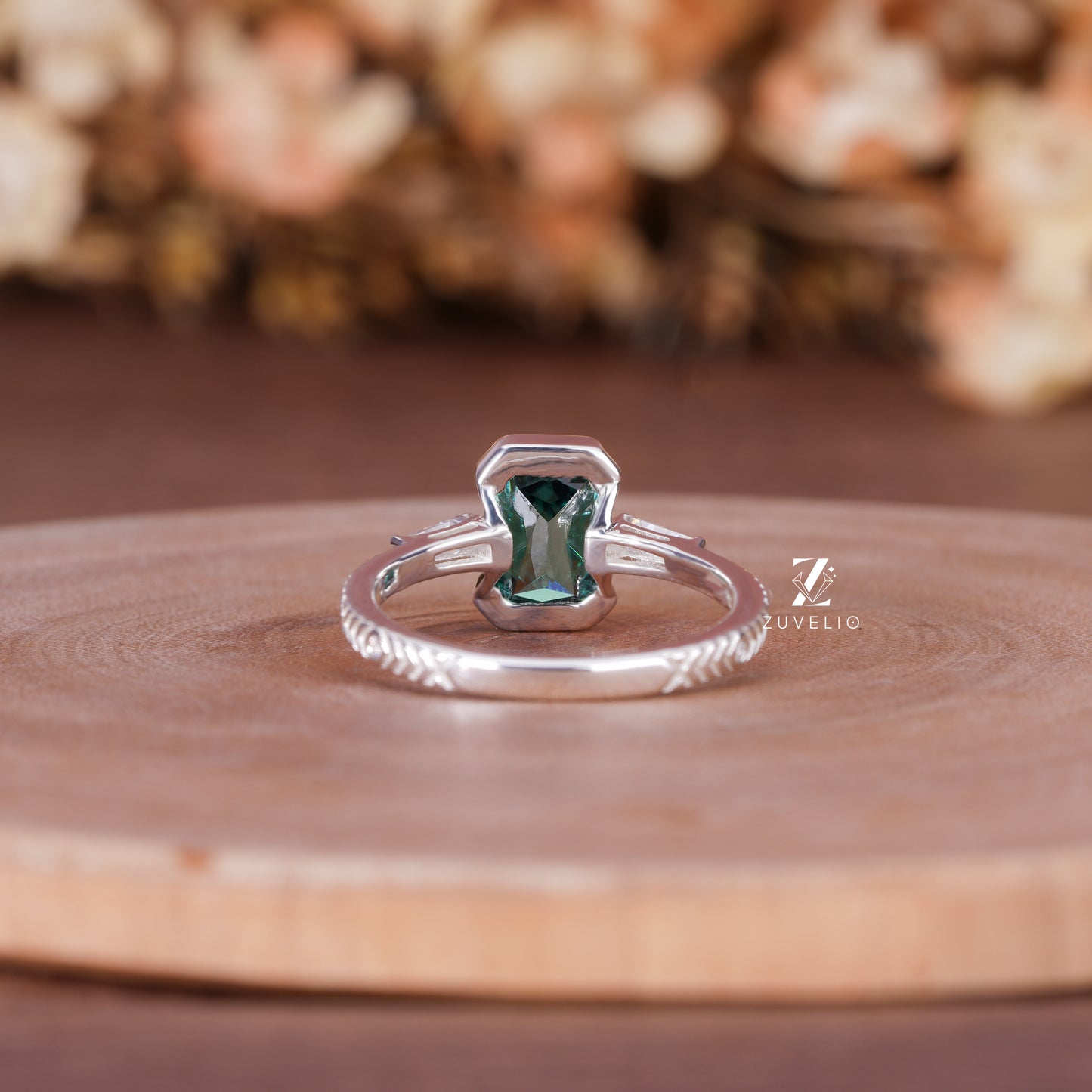 Emerald Criss Cut Ring