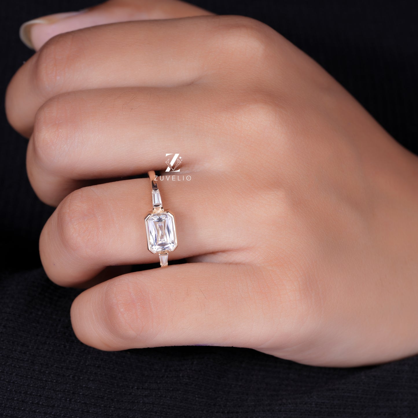 Emerald Criss Cut Ring