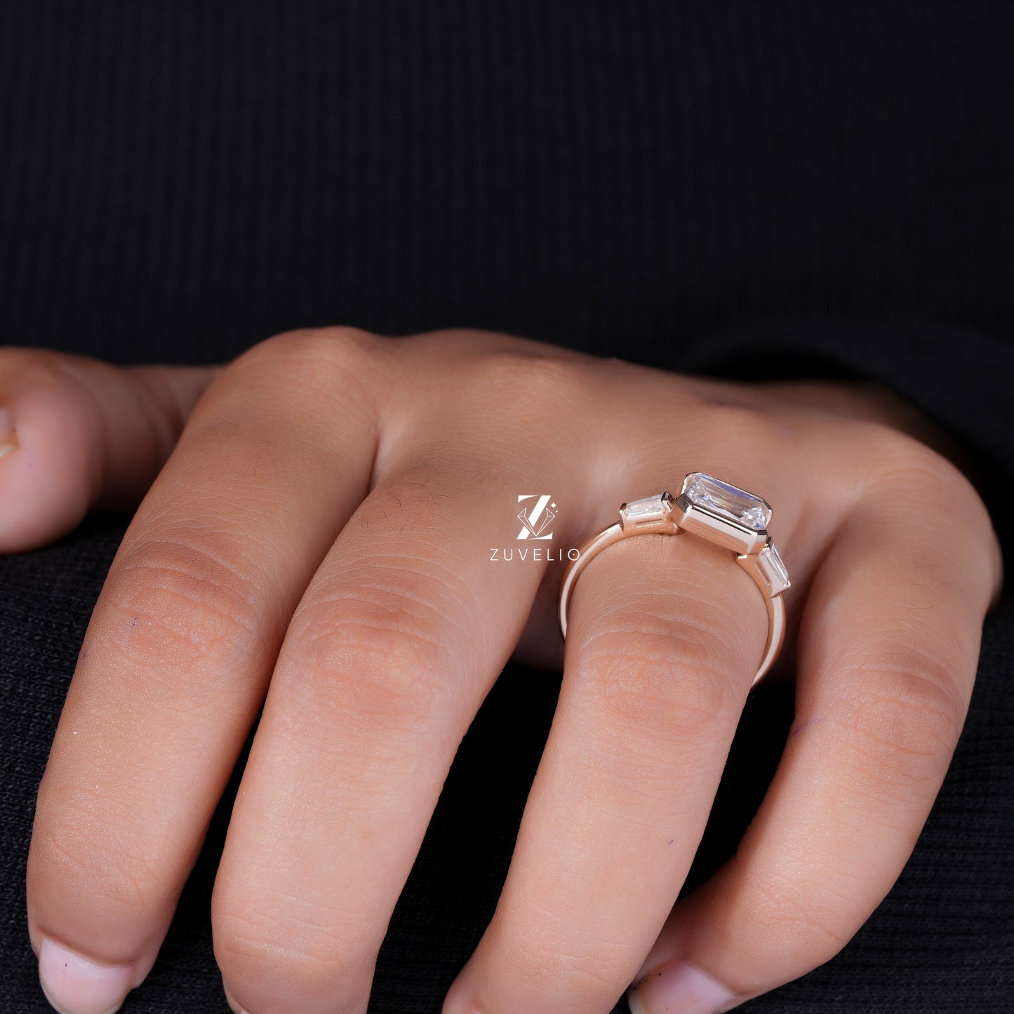 Emerald Criss Cut Ring