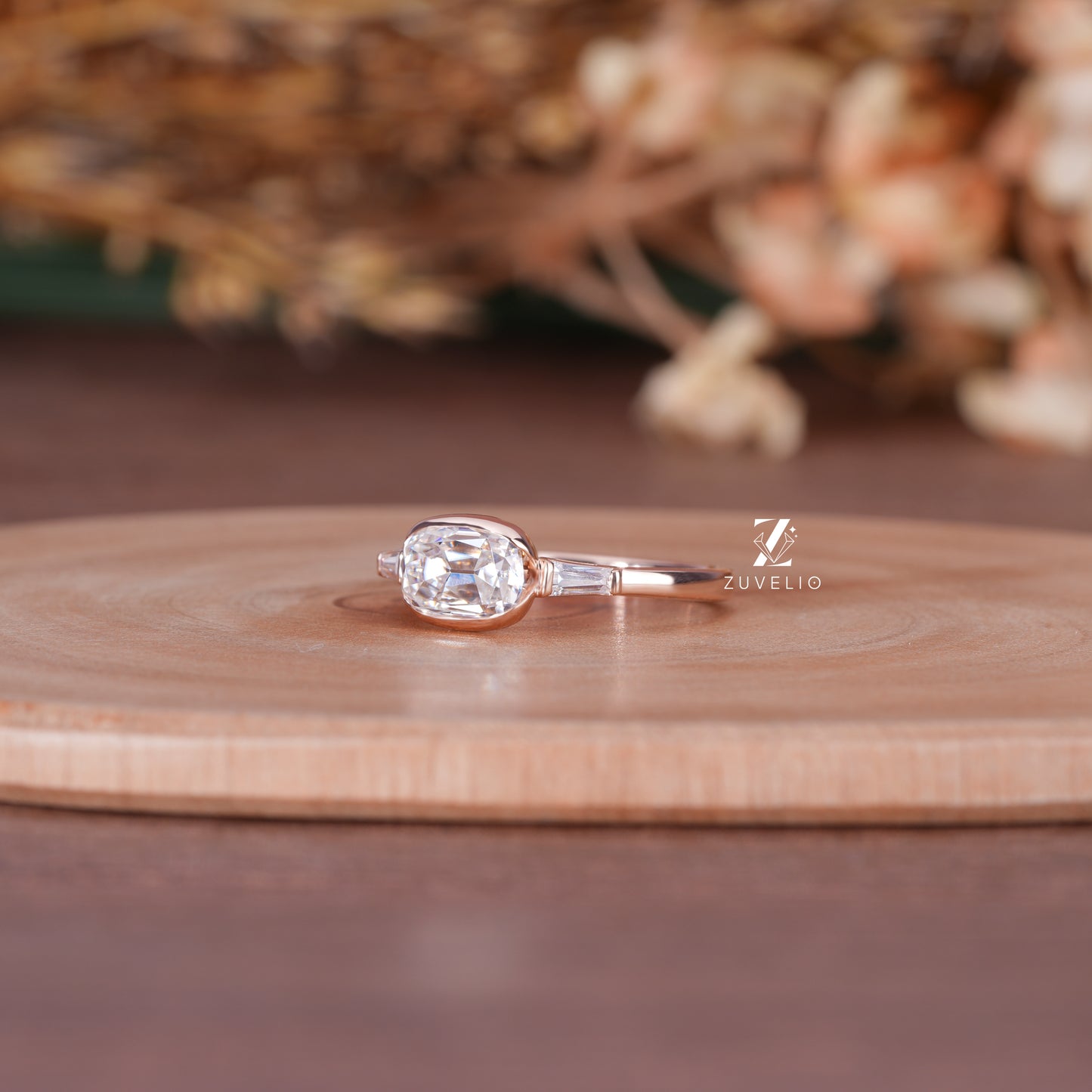 OMC Three Stone Moissanite Ring