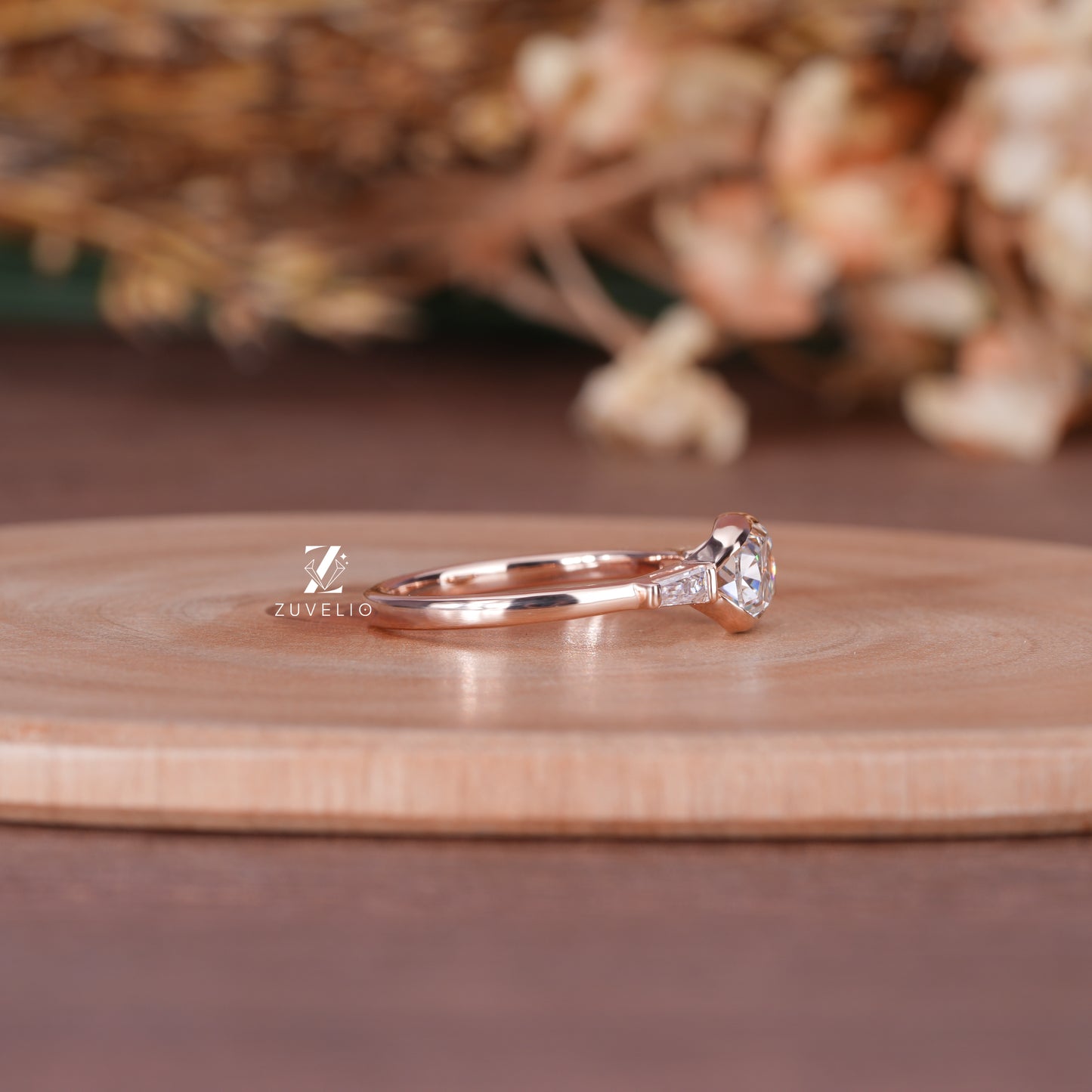 OMC Three Stone Moissanite Ring
