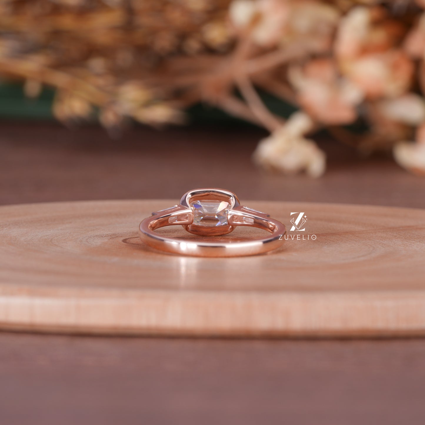 OMC Three Stone Moissanite Ring