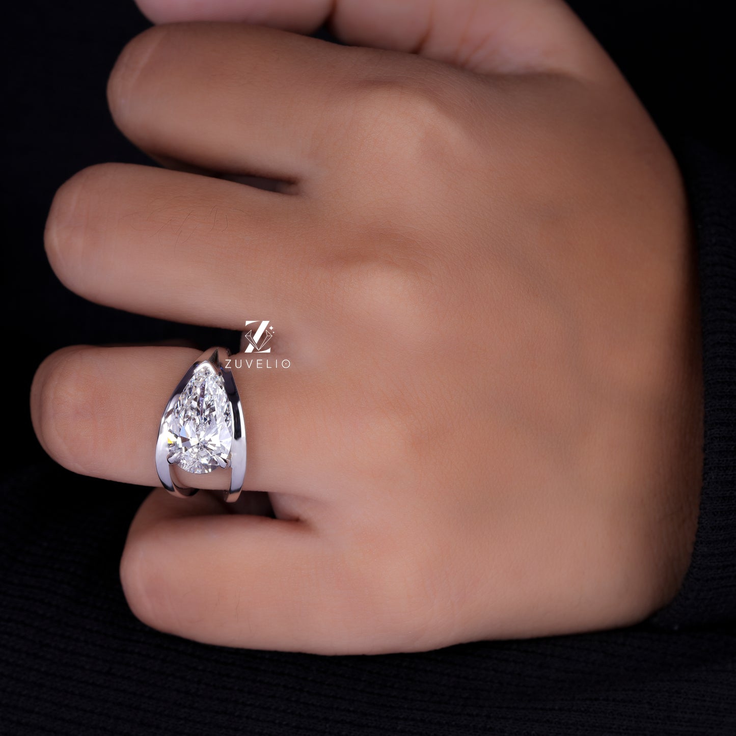 Lab Diamond Pear Engagement Ring