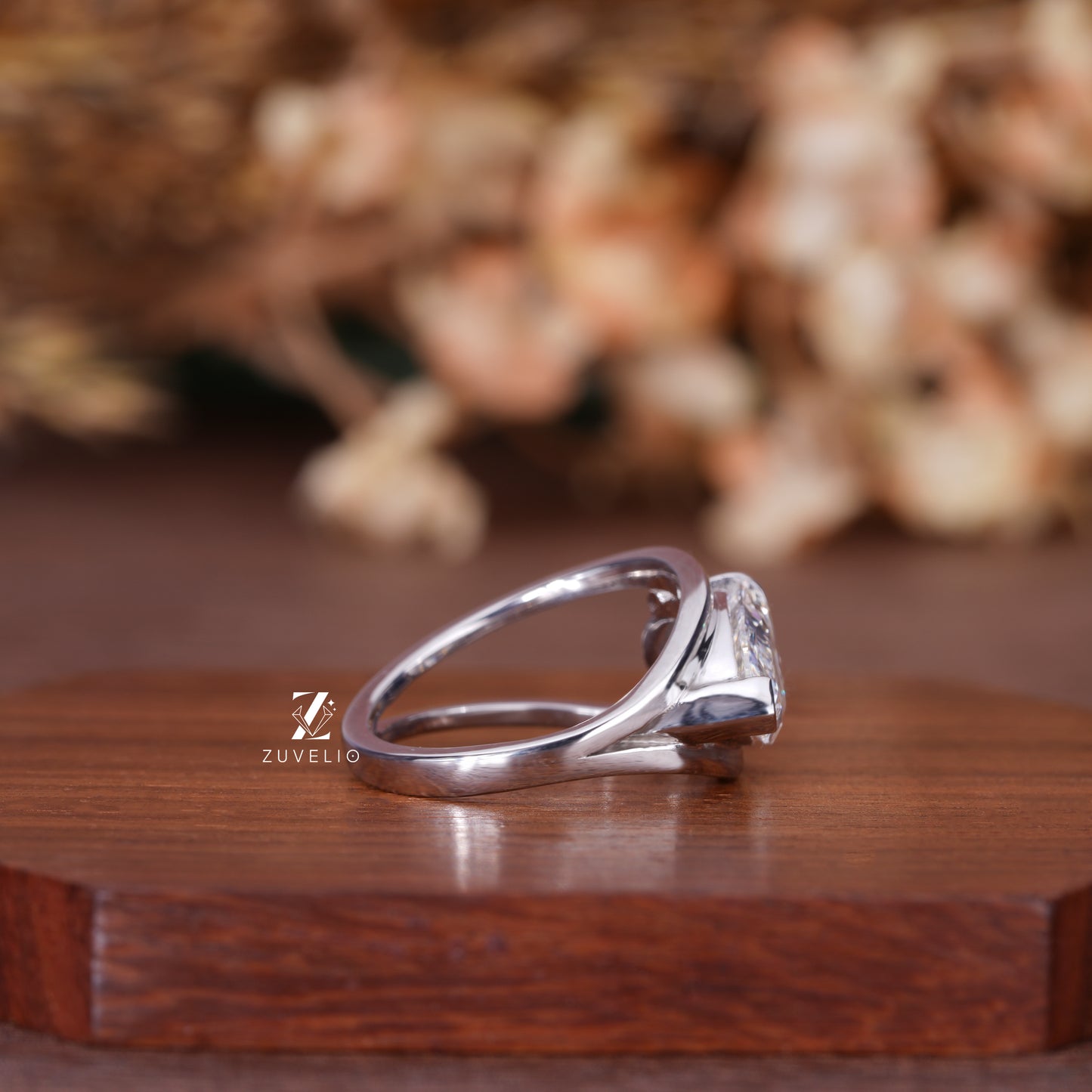 14K White Gold Engagement Ring