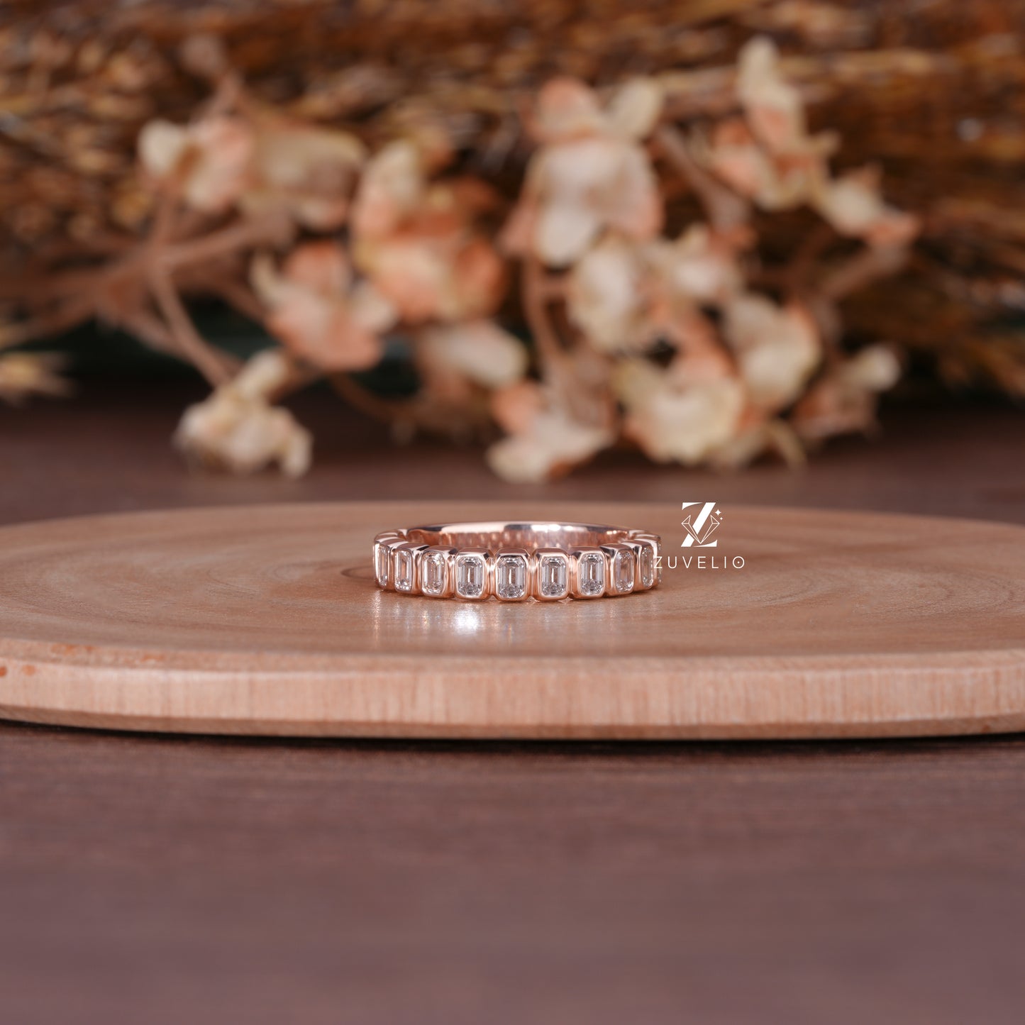 Emerald Bezel Eternity Band