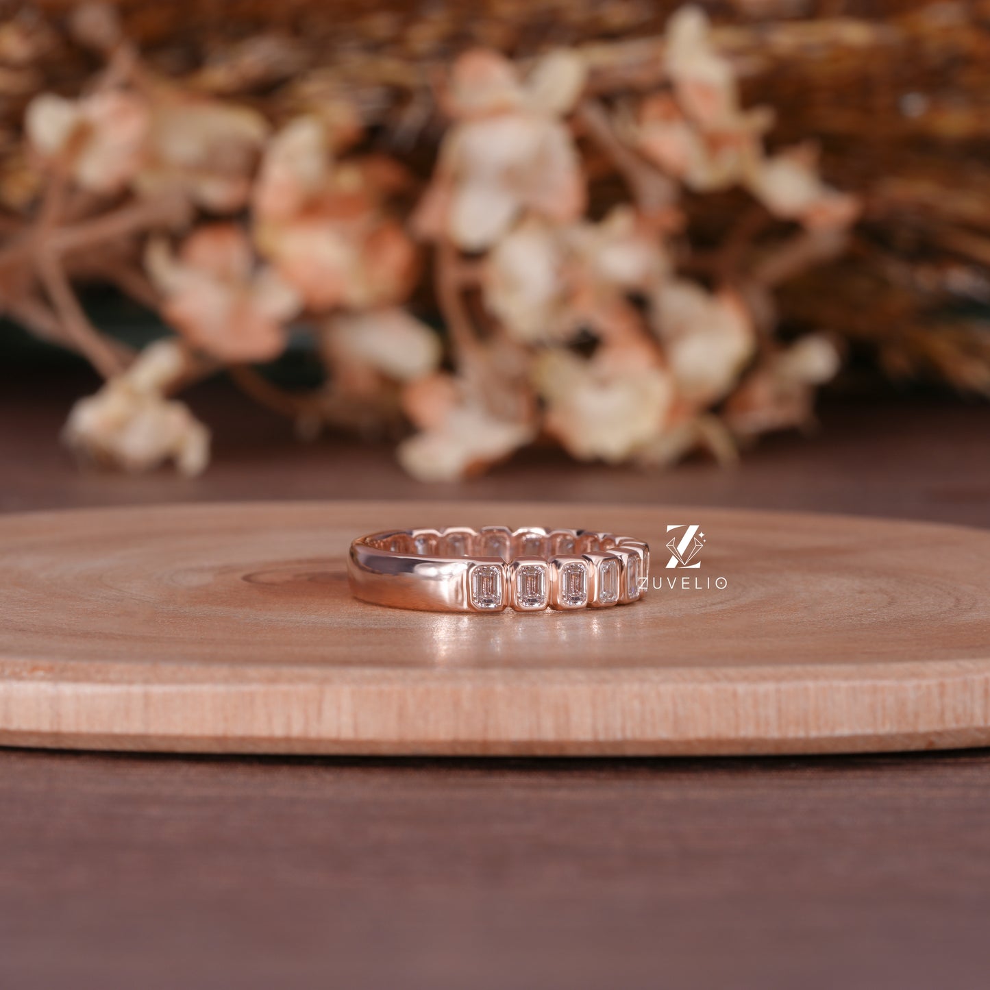 Emerald Bezel Eternity Band