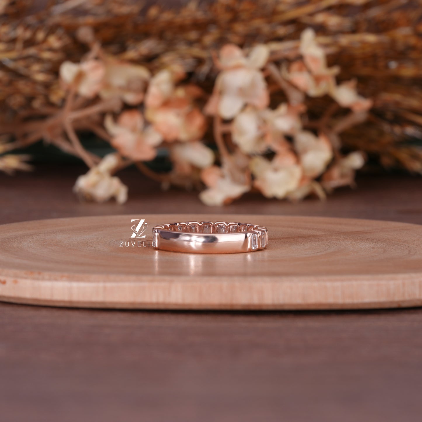 Emerald Bezel Eternity Band