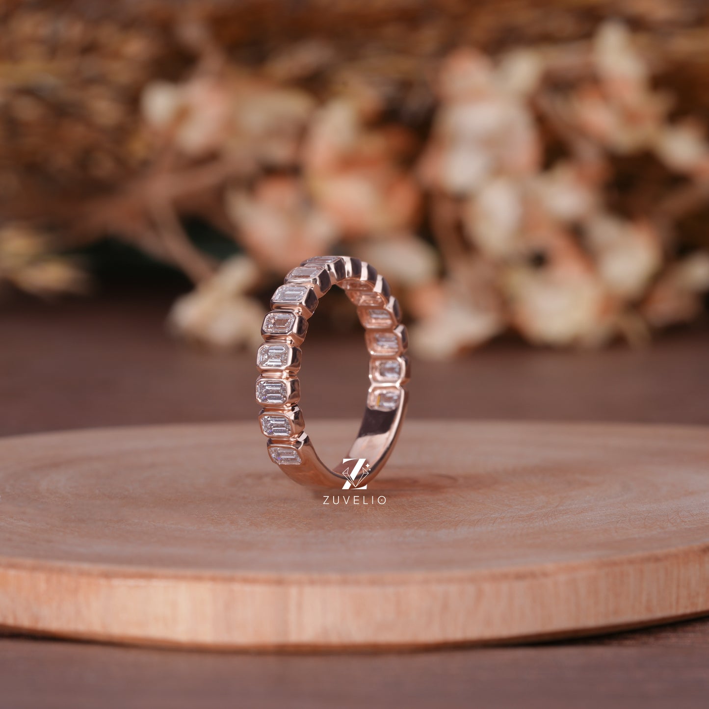 Emerald Bezel Eternity Band