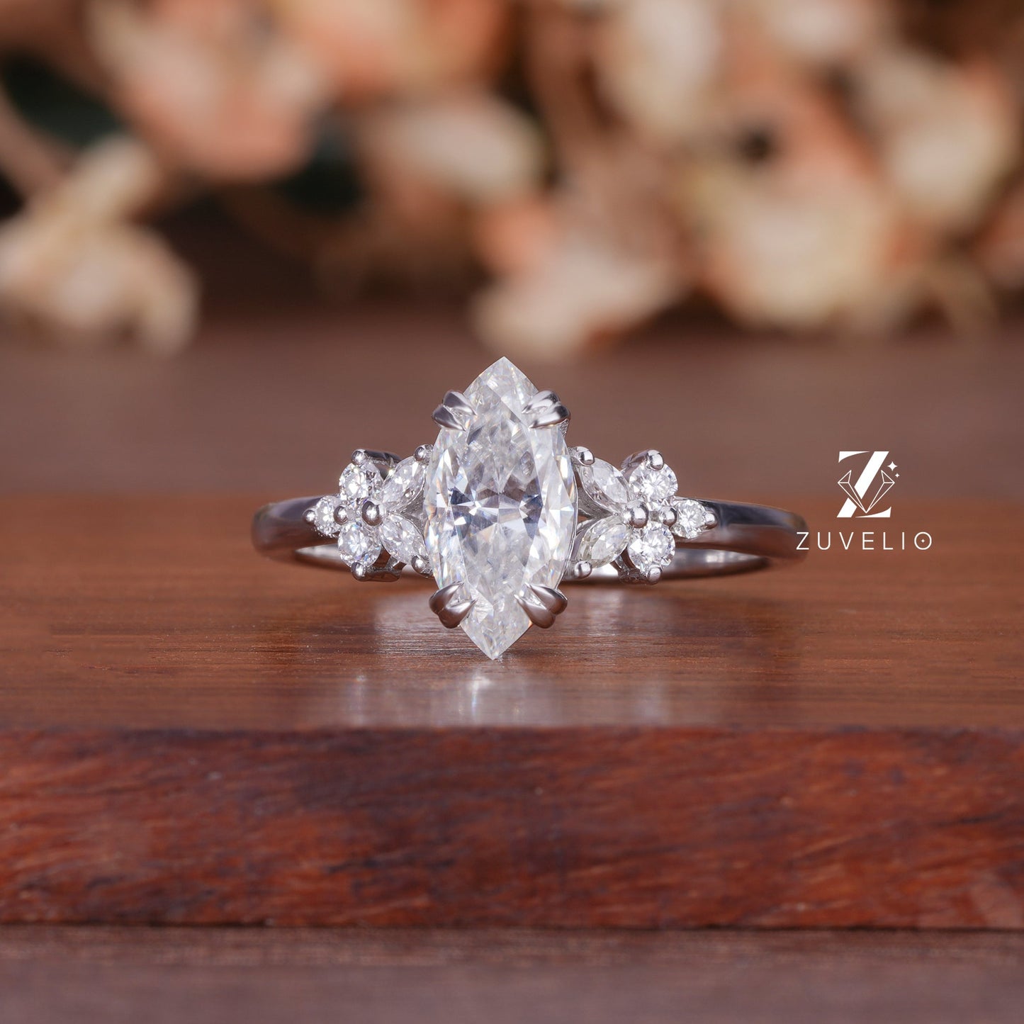 Marquise Double Claw Ring