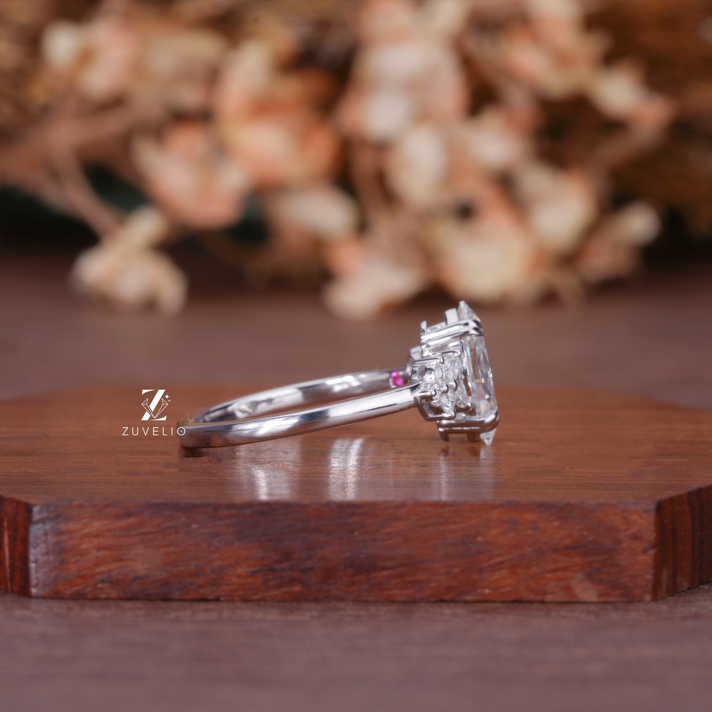 Marquise Double Claw Ring