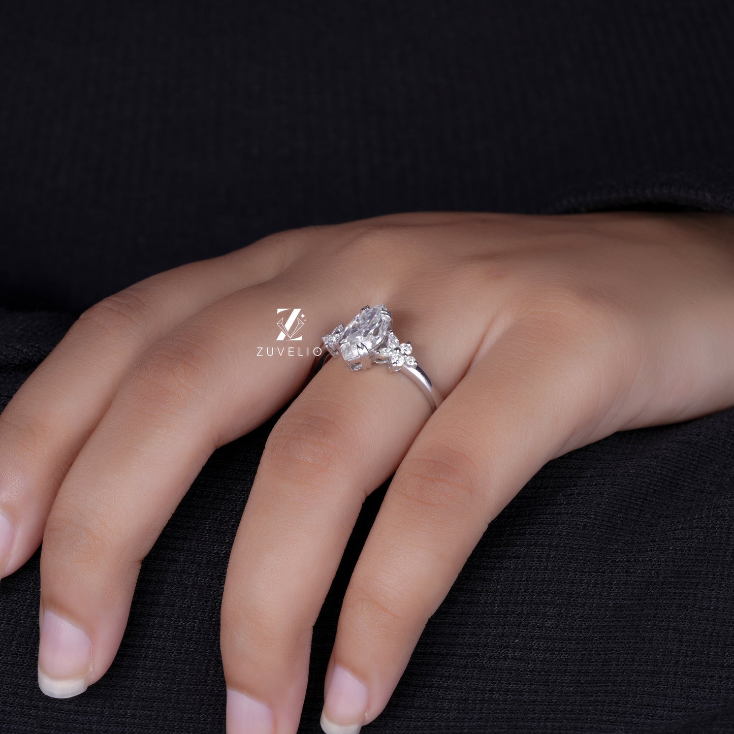 Marquise Double Claw Ring