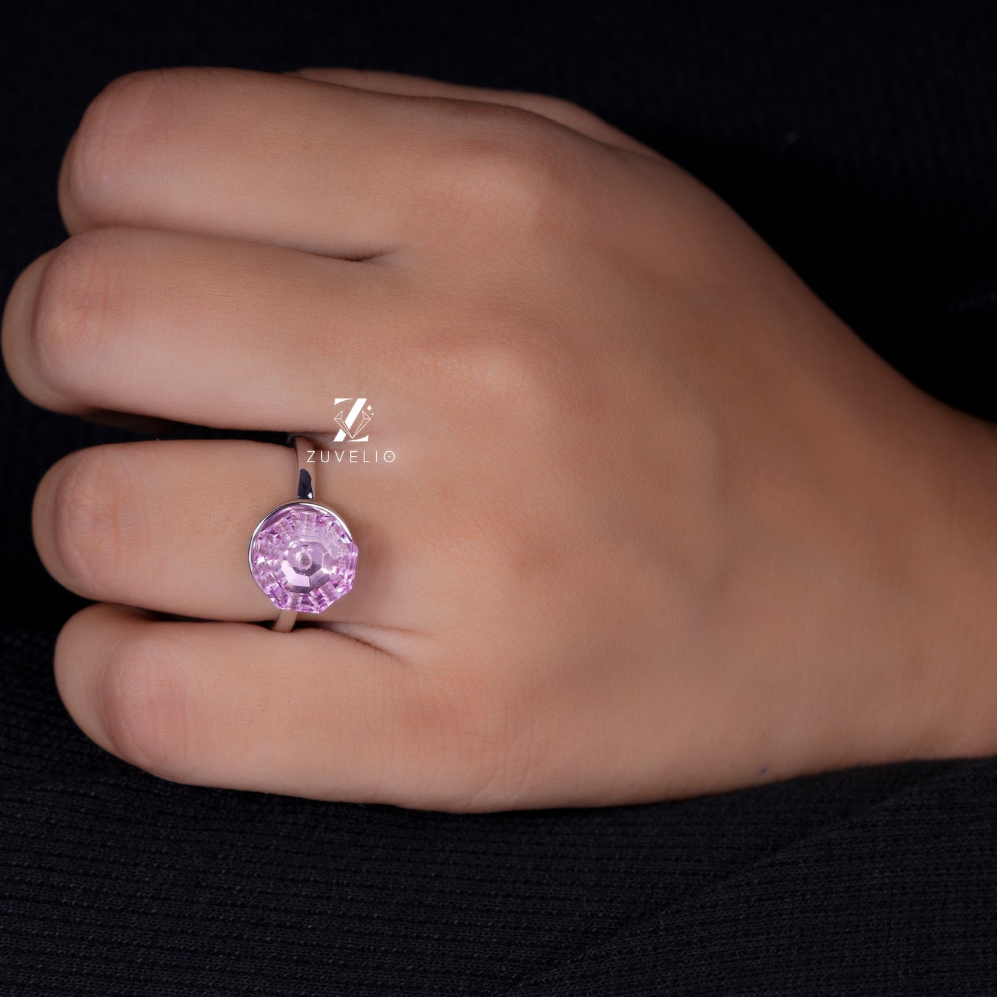 Octagon Pink Sapphire Ring