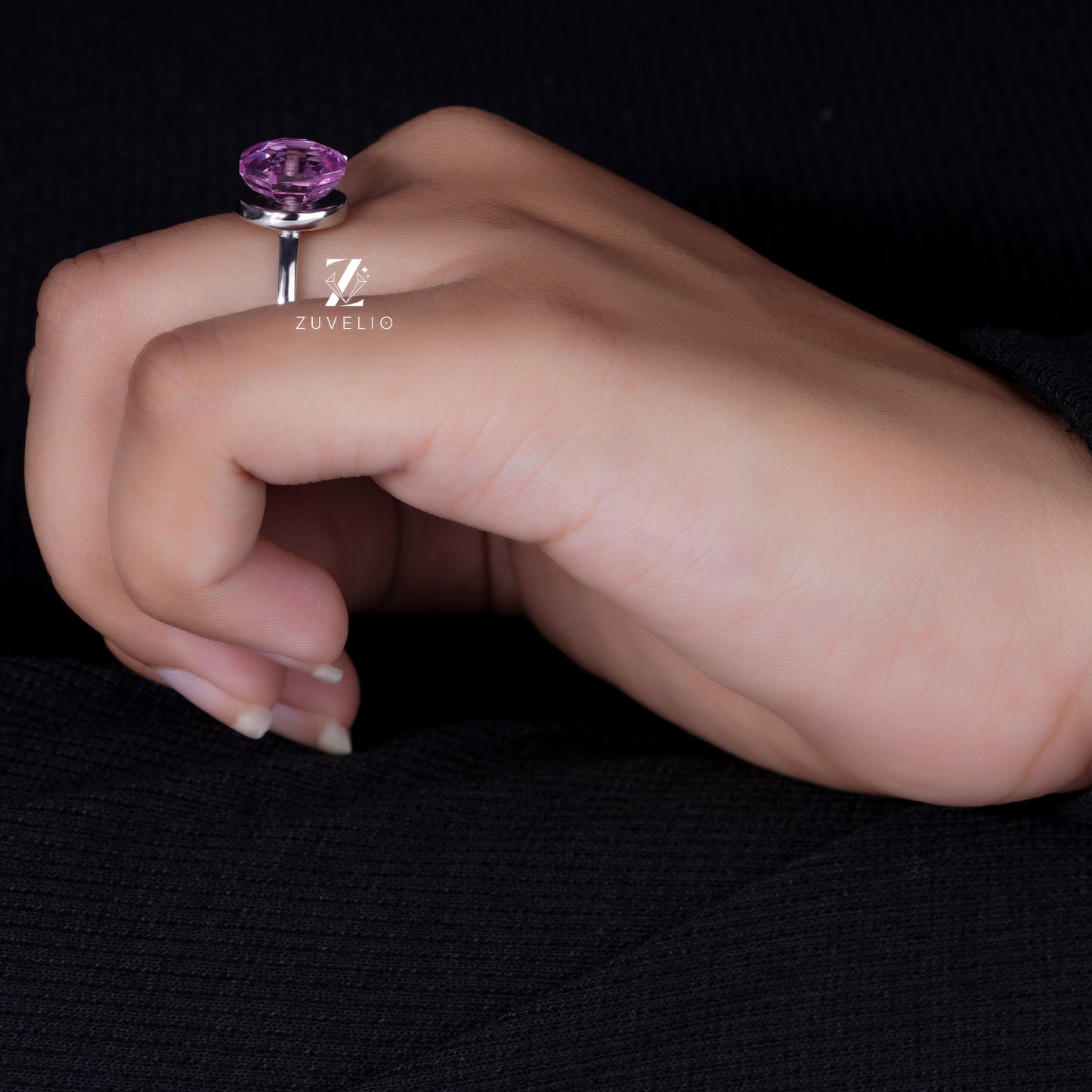 Octagon Pink Sapphire Ring