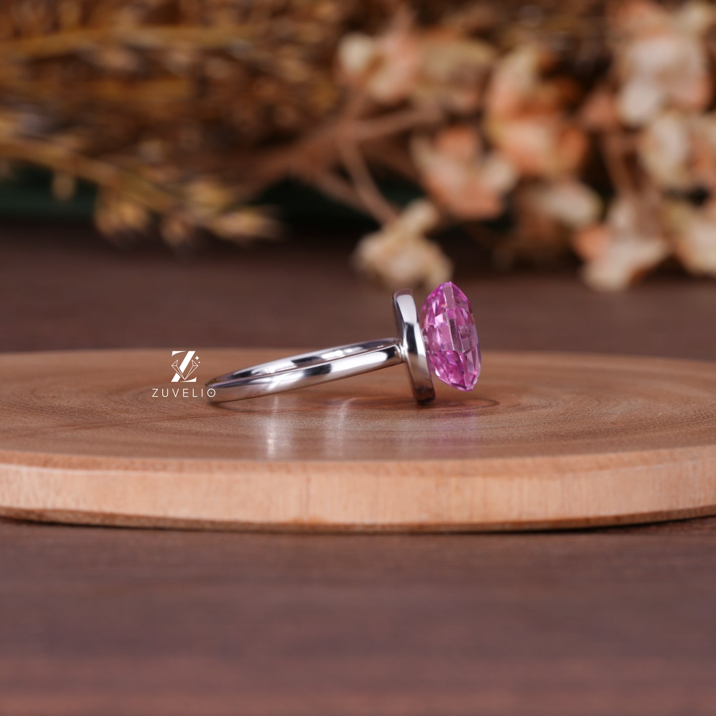 Octagon Pink Sapphire Ring