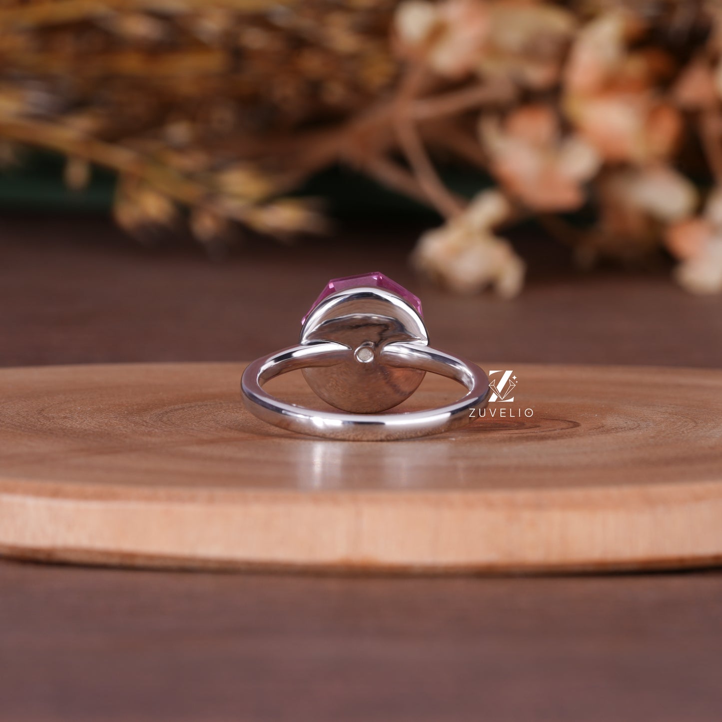 Octagon Pink Sapphire Ring