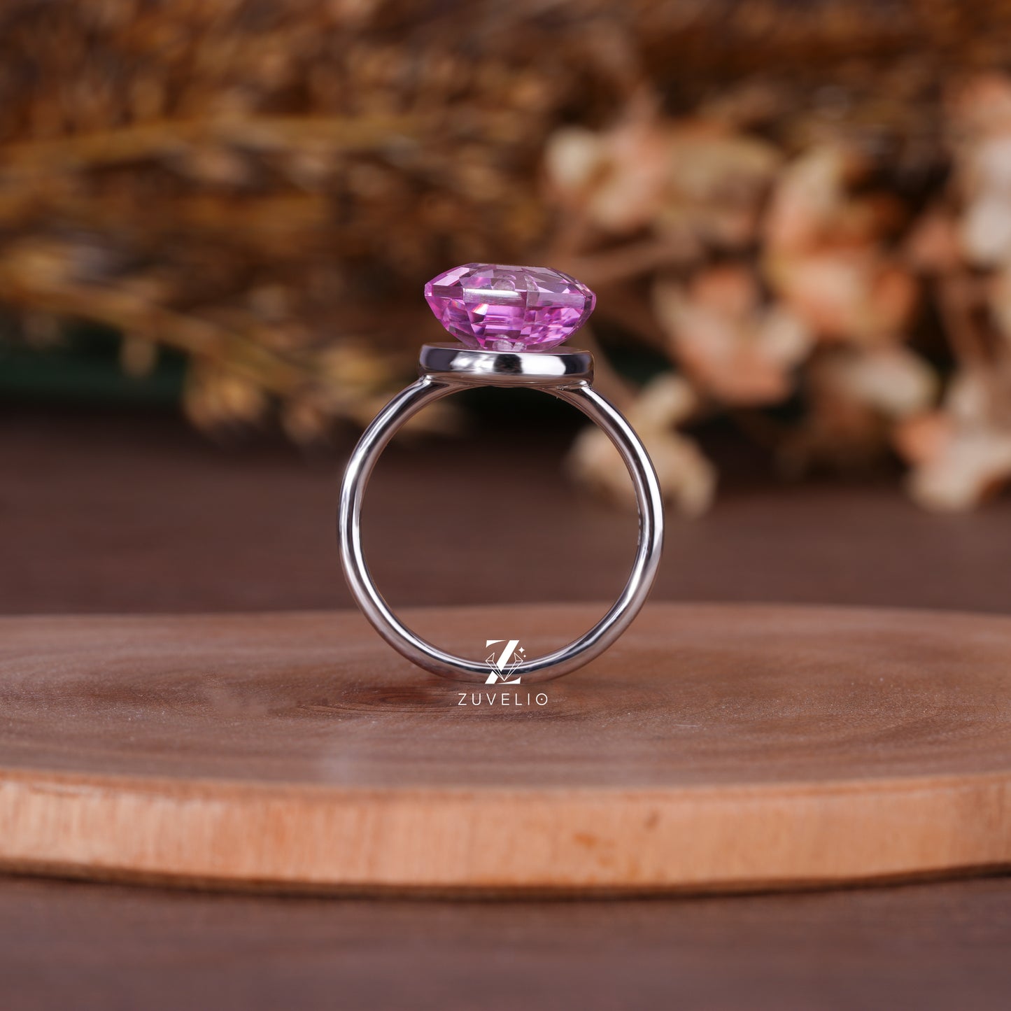 Octagon Pink Sapphire Ring