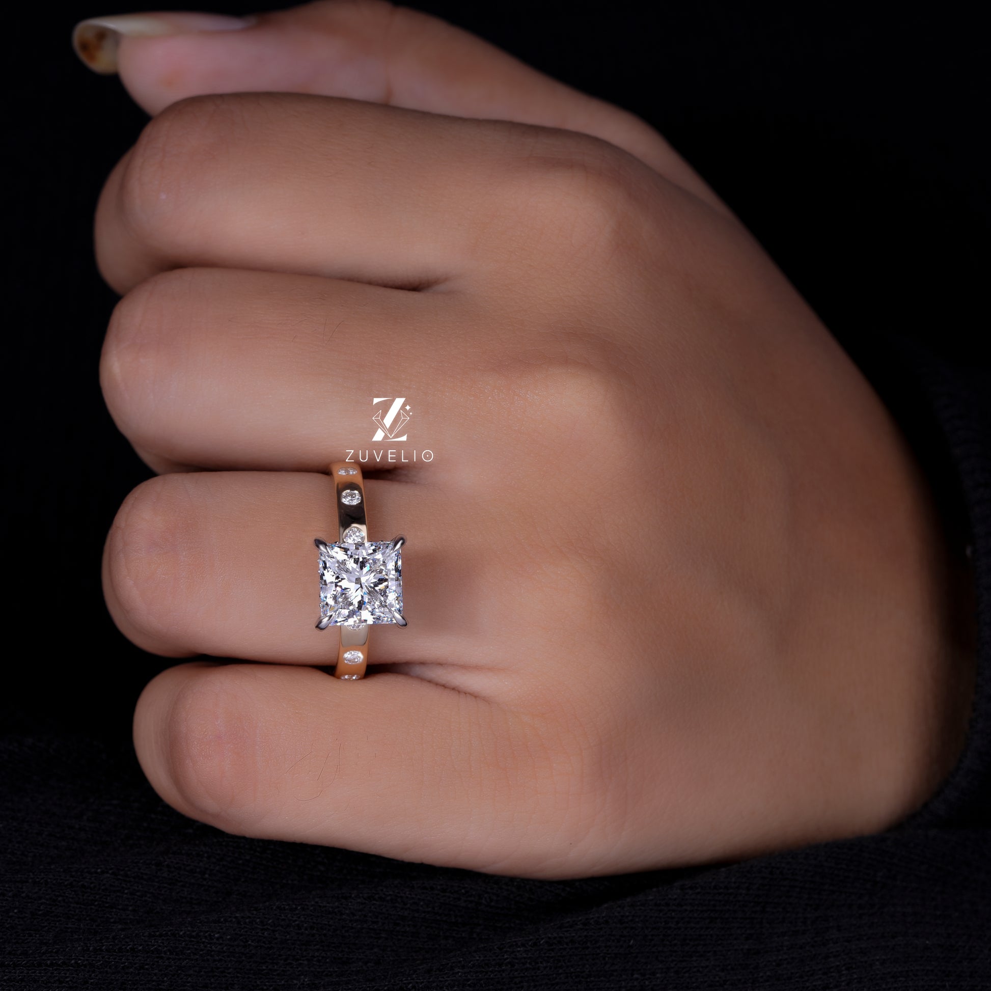Princess Cut Lab Diamond Engagement Ring