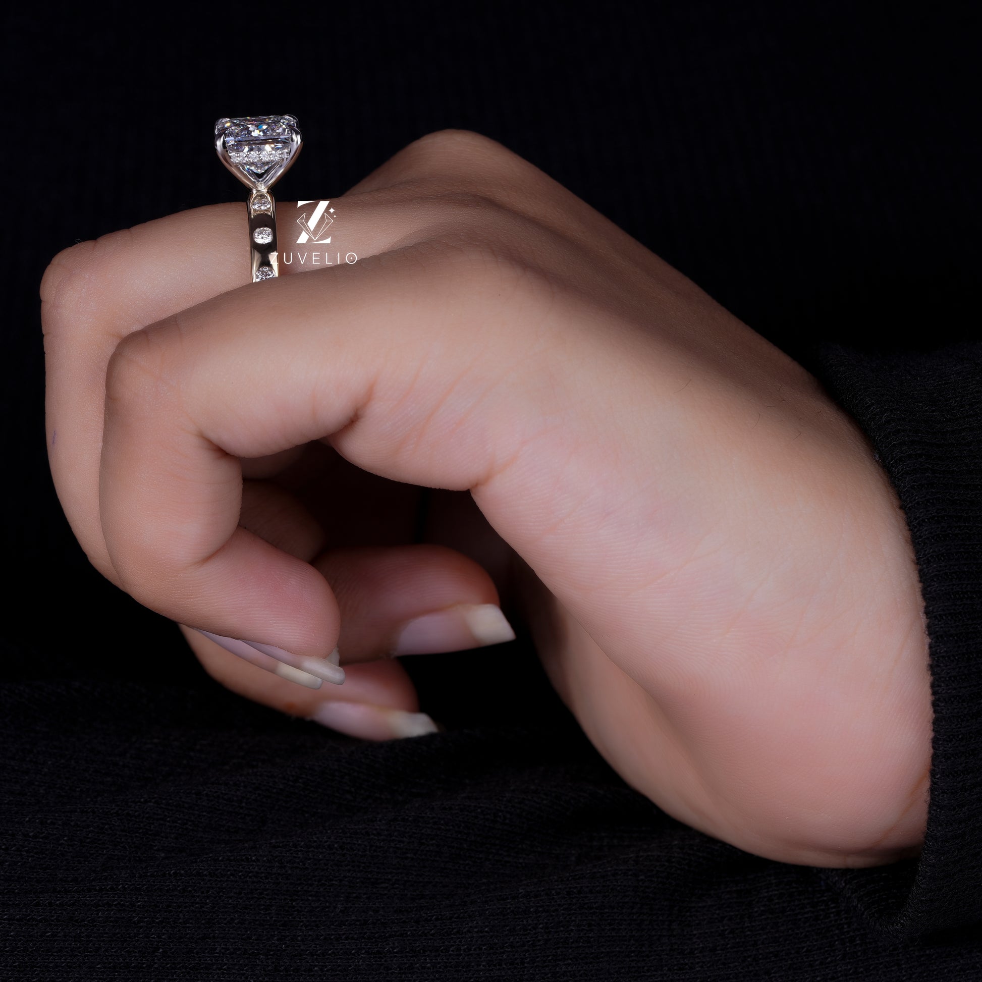 18kt Rose Gold Halo Ring