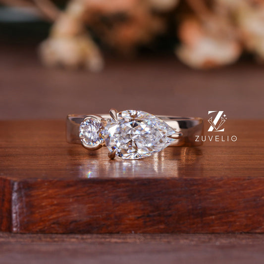 Two Stone Moissanite Ring