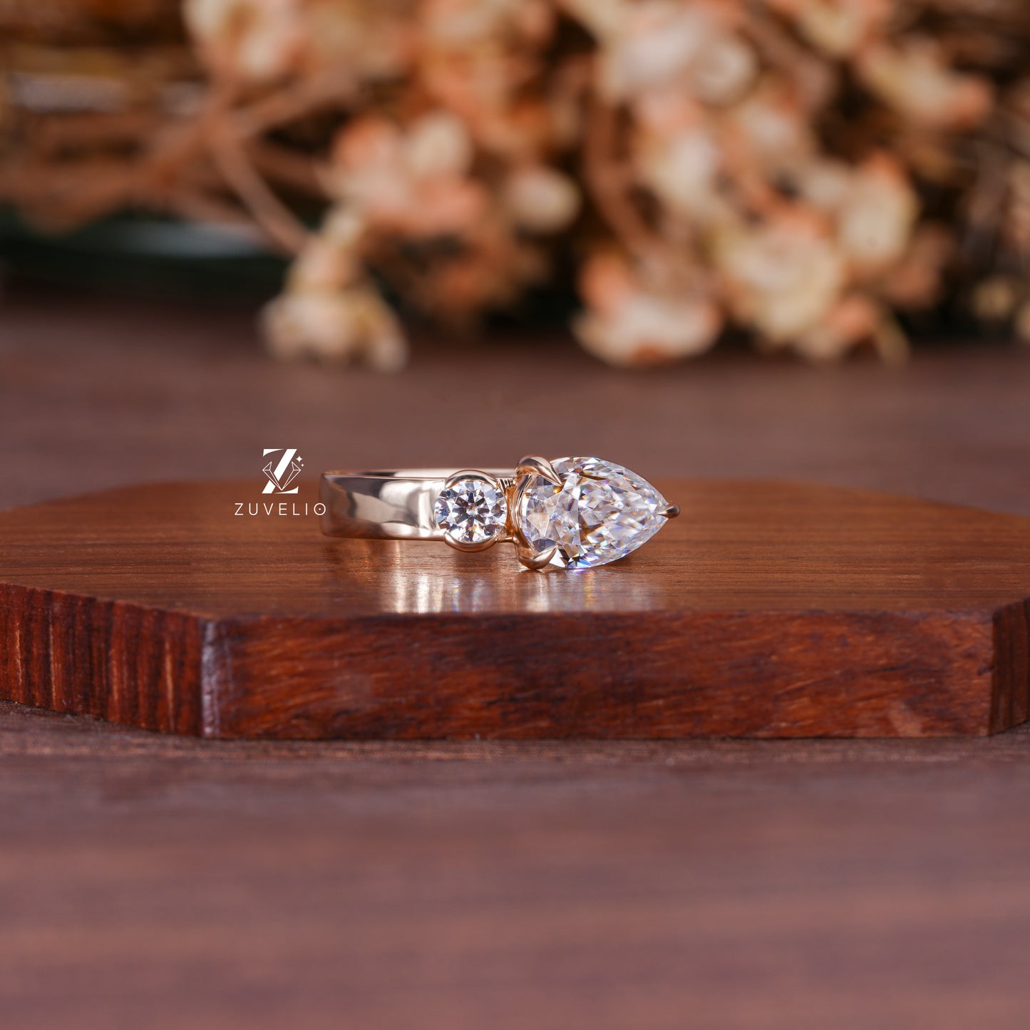 Two Stone Moissanite Ring