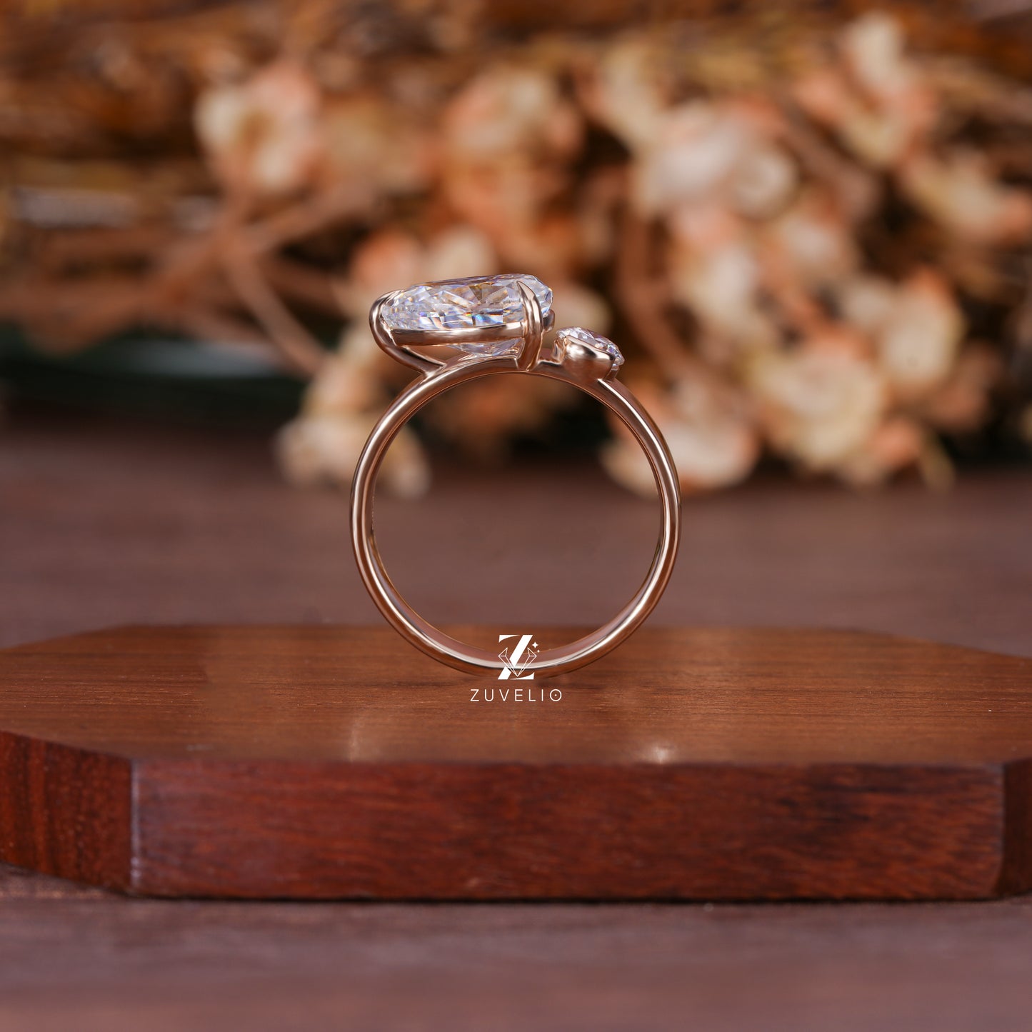 Two Stone Moissanite Ring