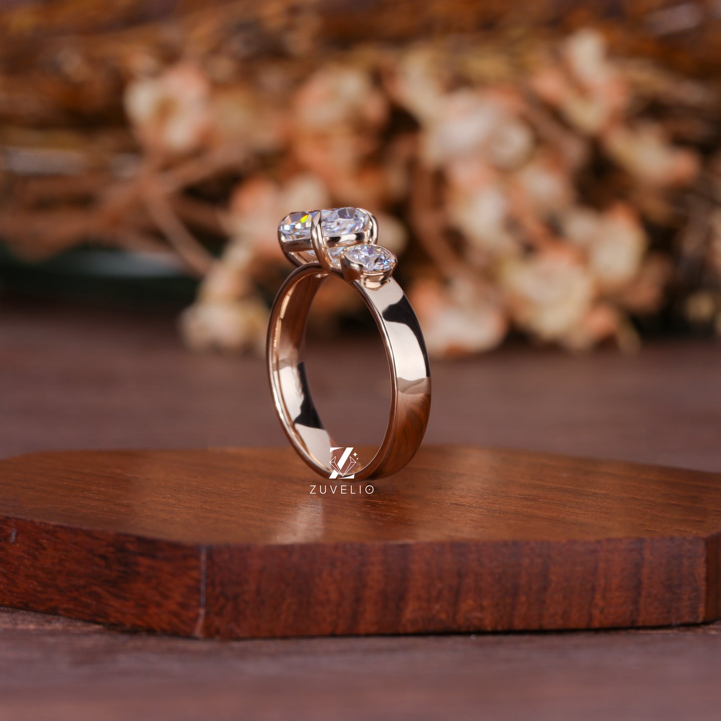 Two Stone Moissanite Ring